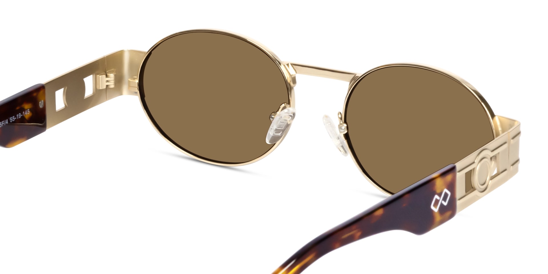 Matte Champagne Gold Oval Full Rim Sunglasses 5