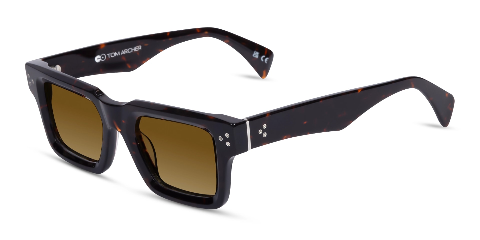 Dark Tortoise Square Acetate Full Rim Sunglasses 2