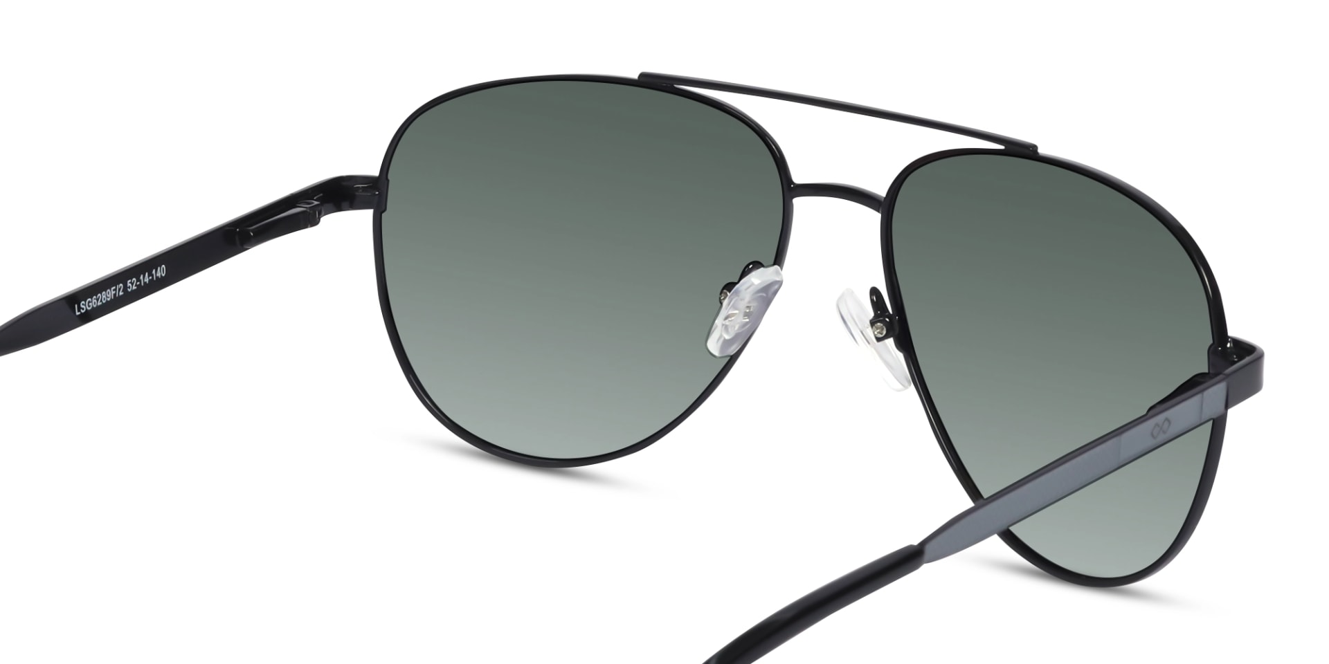 Black Double Bridge Metal Pilot Sunlasses 5