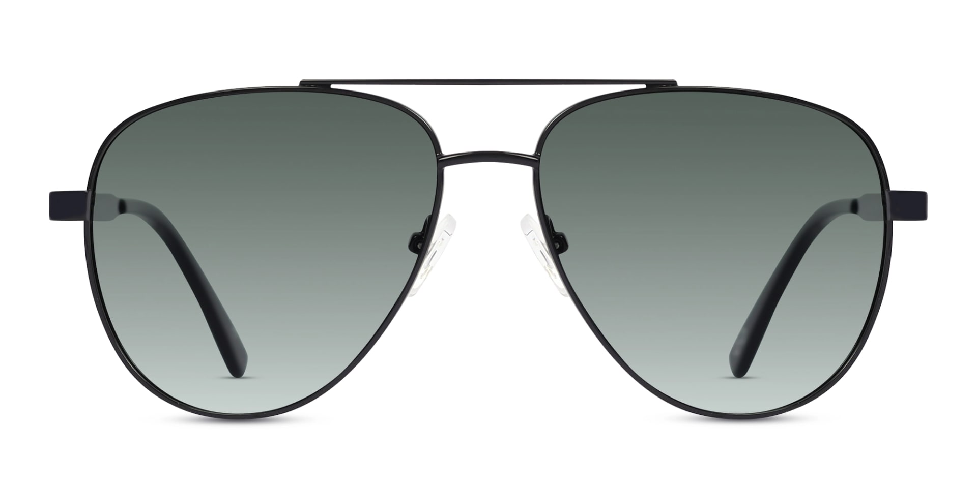 Black Double Bridge Metal Pilot Sunlasses 1