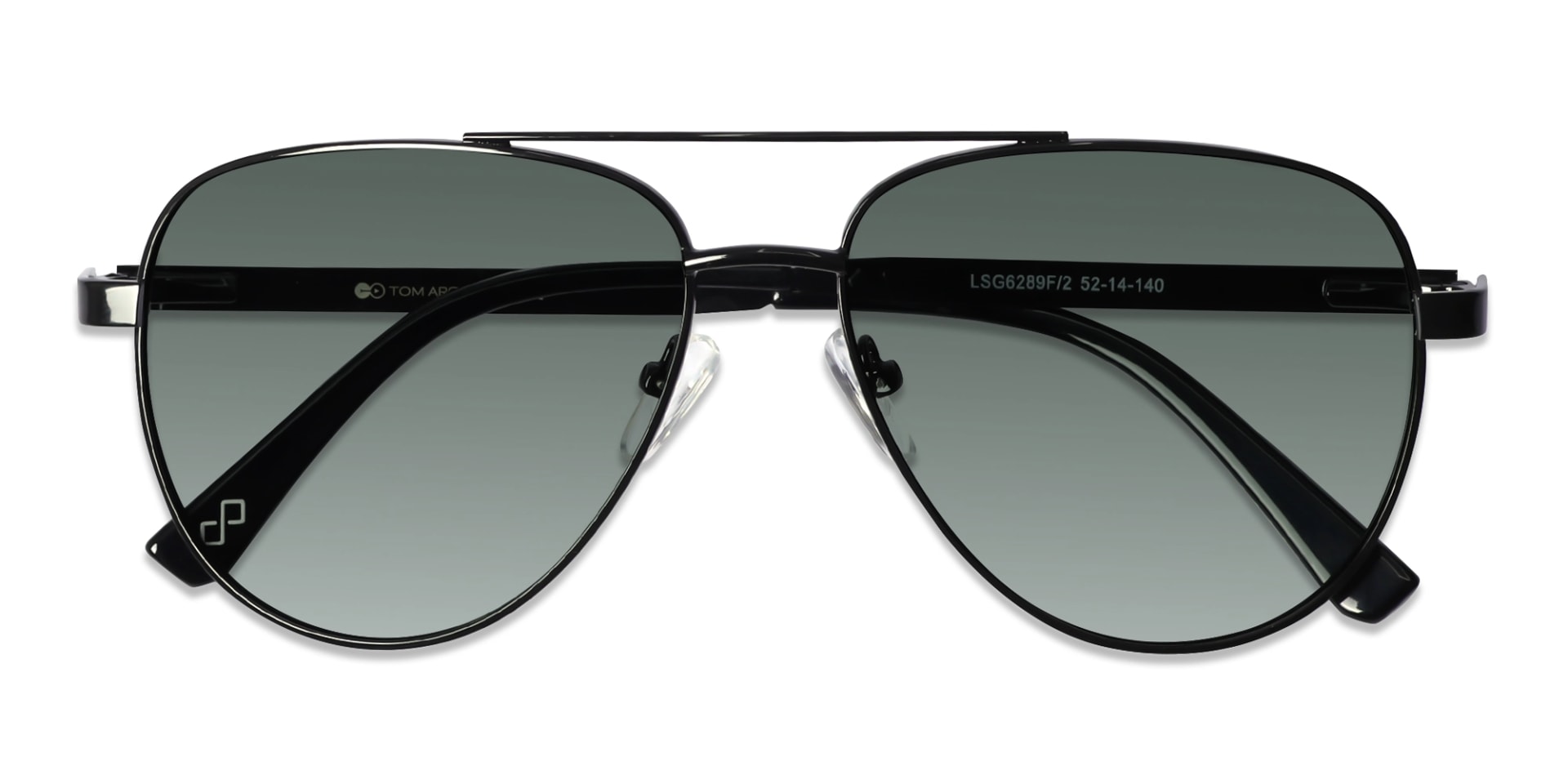 Black Double Bridge Metal Pilot Sunlasses 6