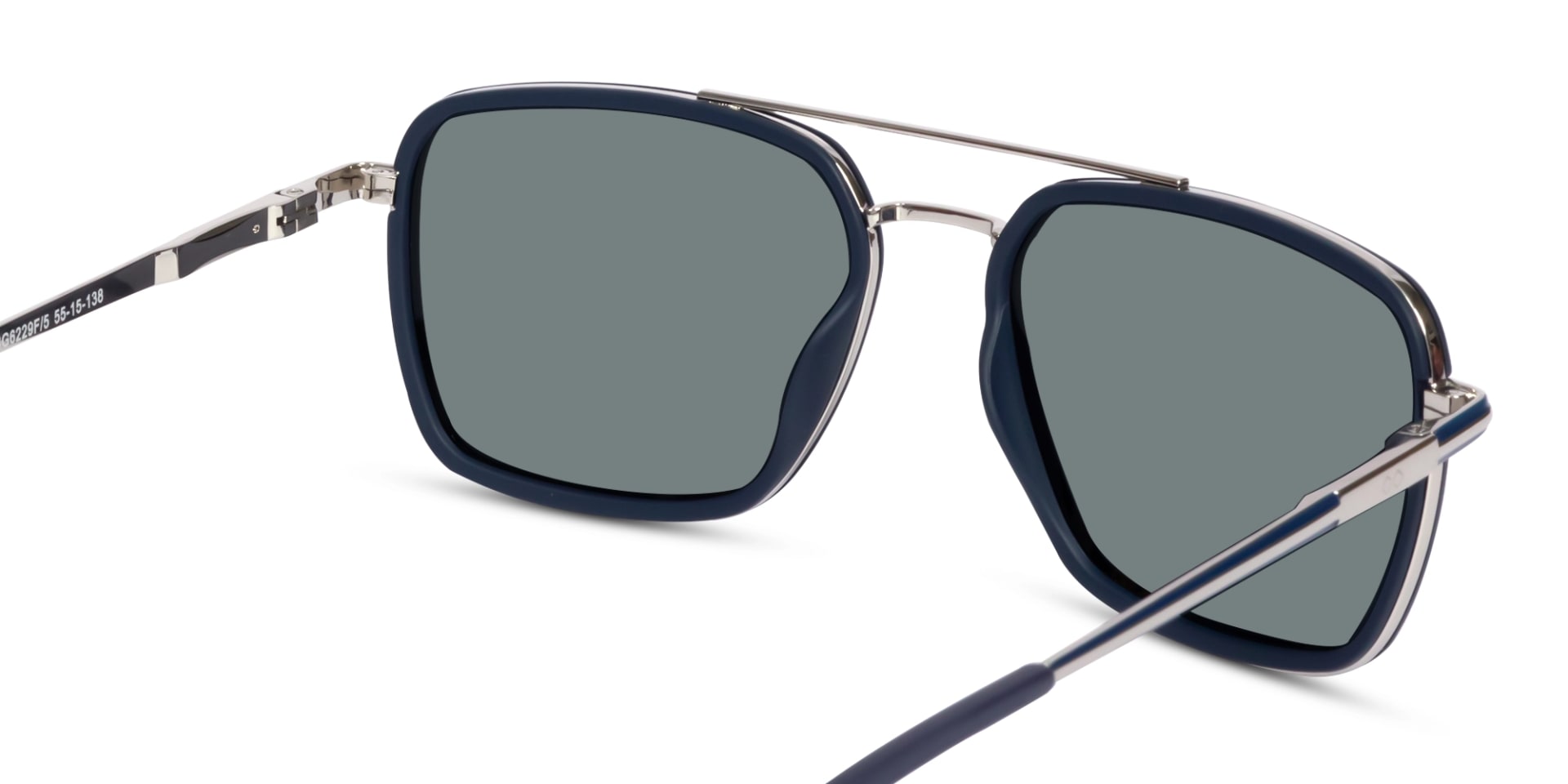 Matte Blue & Silver Metal Sunglasses 5