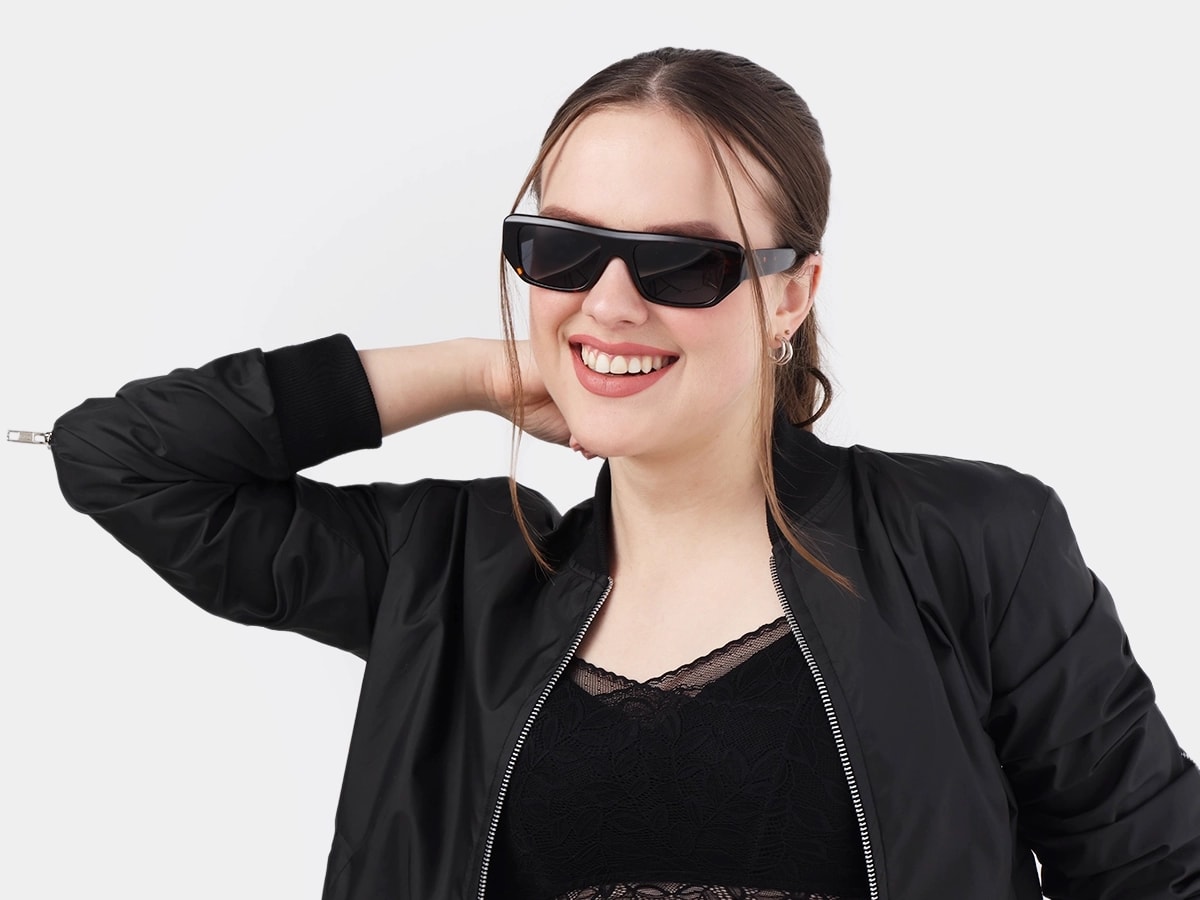 Dark Tortoise Rectangle Full Rim Sunglasses 53