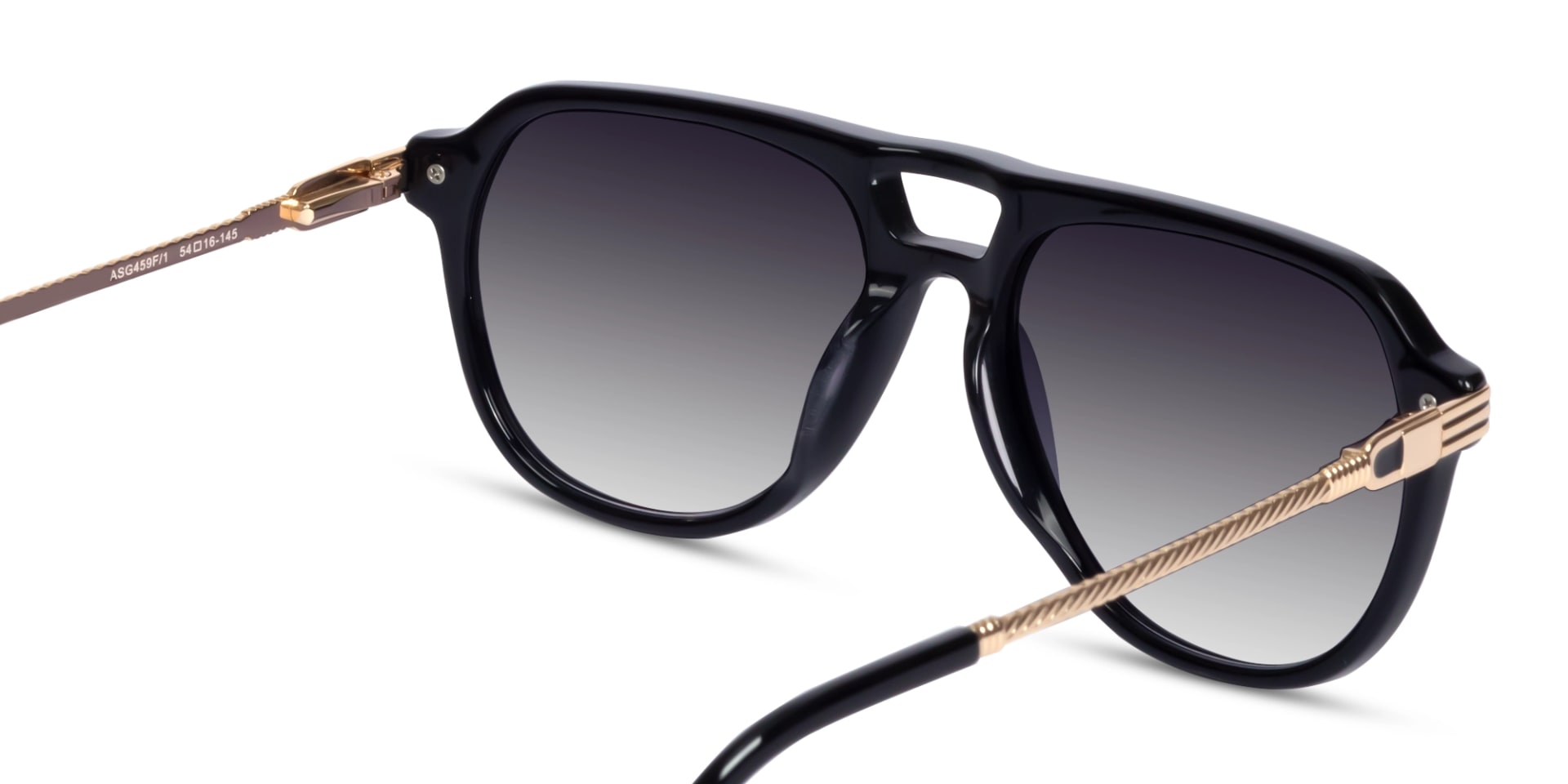 Black Double Bridge Pilot Sunglasses 5