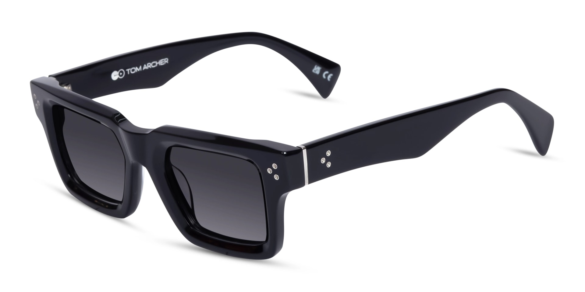 Thick Black Square Acetate Sunglasses 3