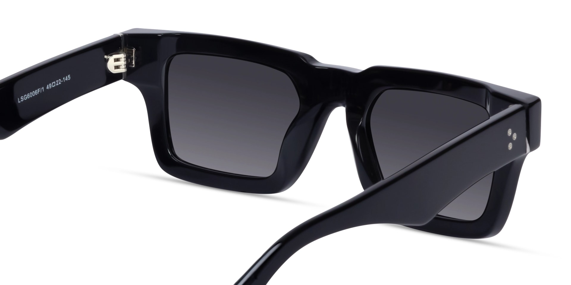 Thick Black Square Acetate Sunglasses 5