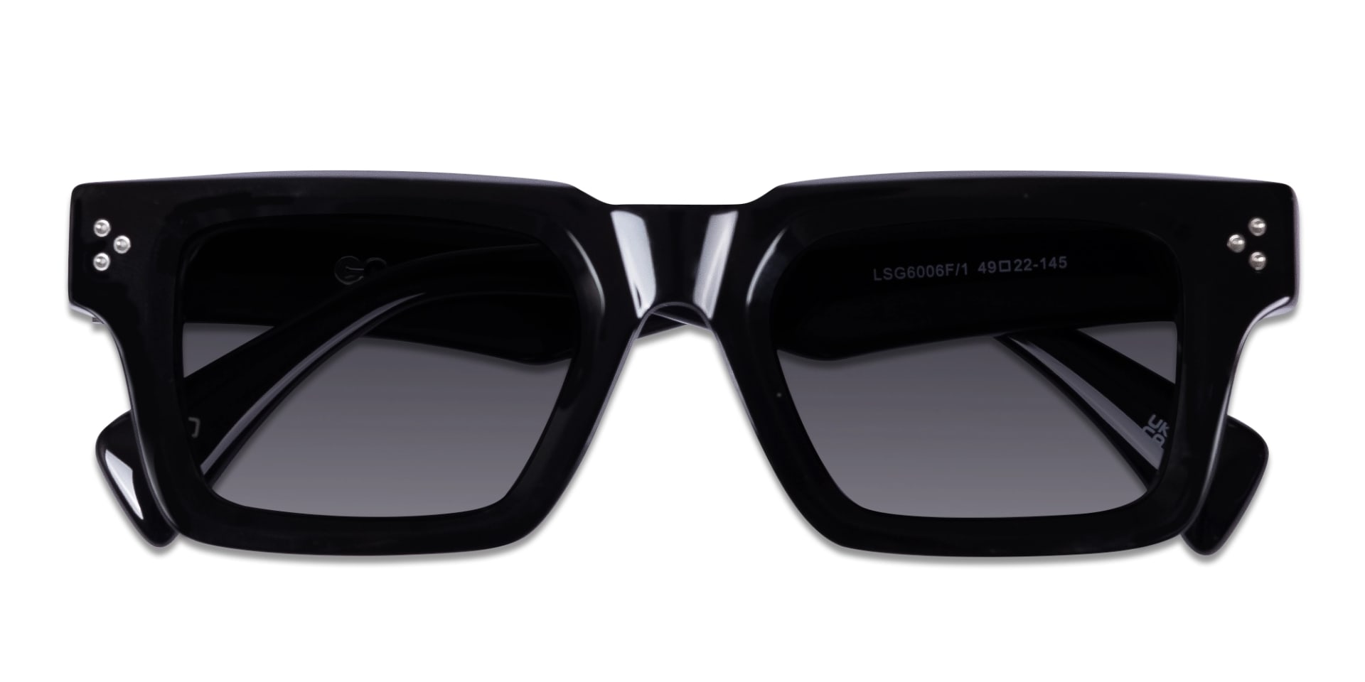 Thick Black Square Acetate Sunglasses 6