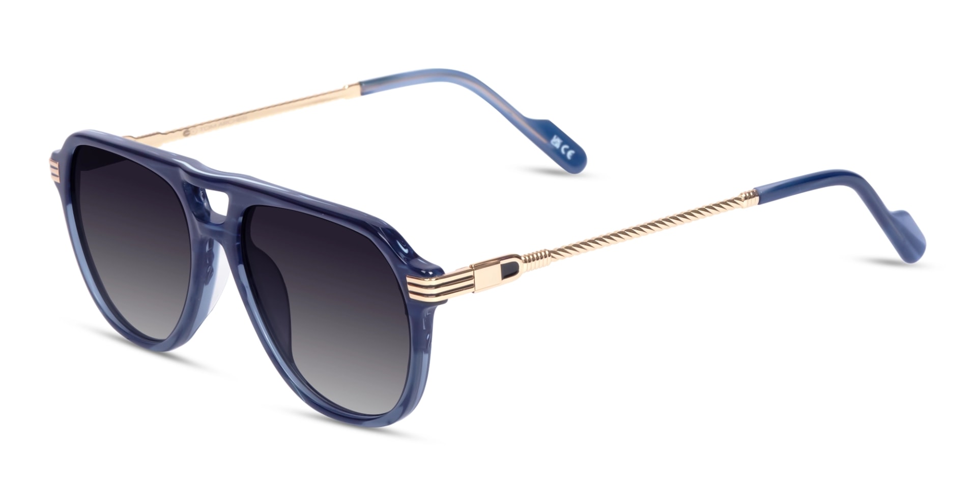 Crystal Blue Ombre Pilot Sunglasses 3