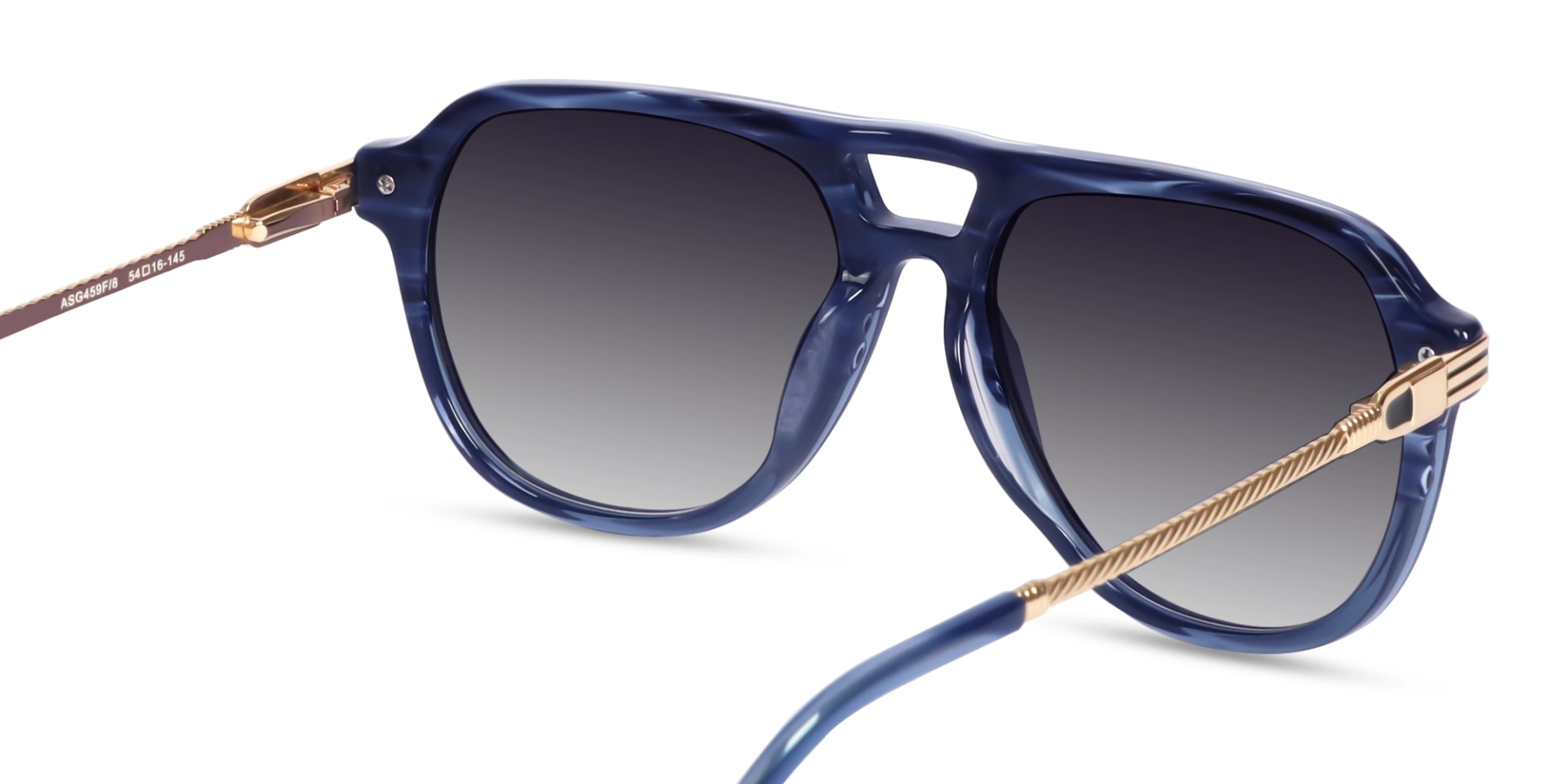 Crystal Blue Ombre Pilot Sunglasses 5