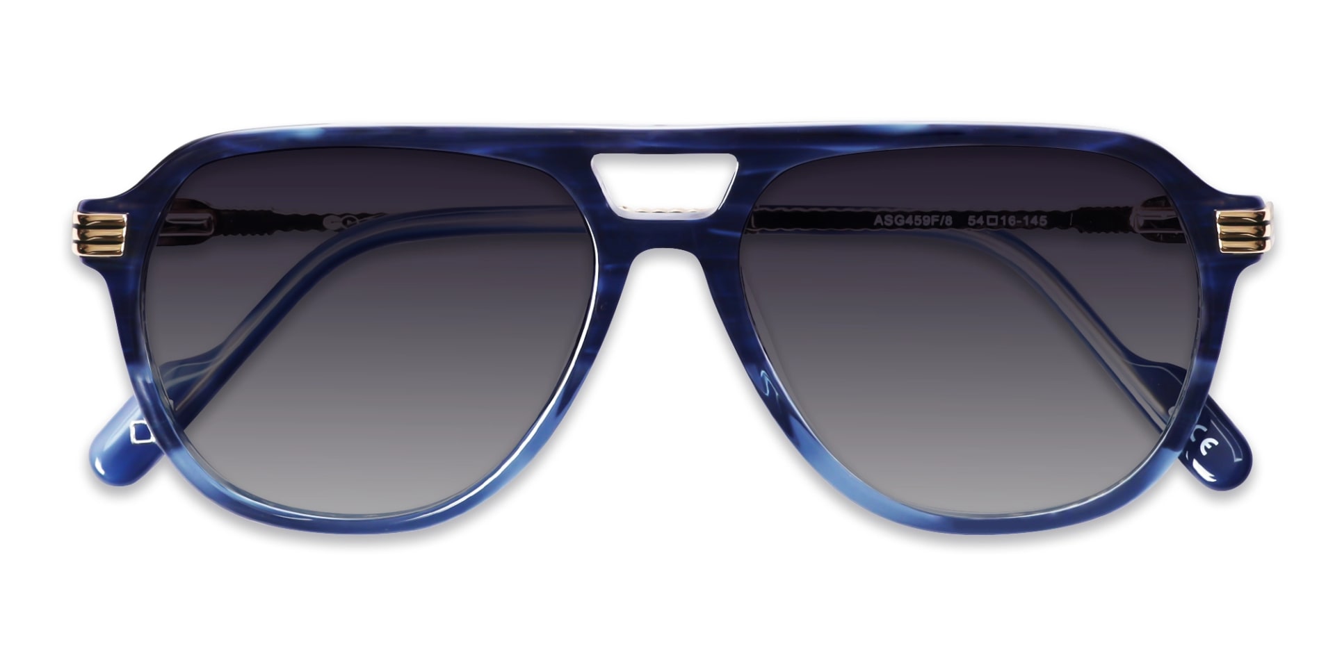 Crystal Blue Ombre Pilot Sunglasses 6