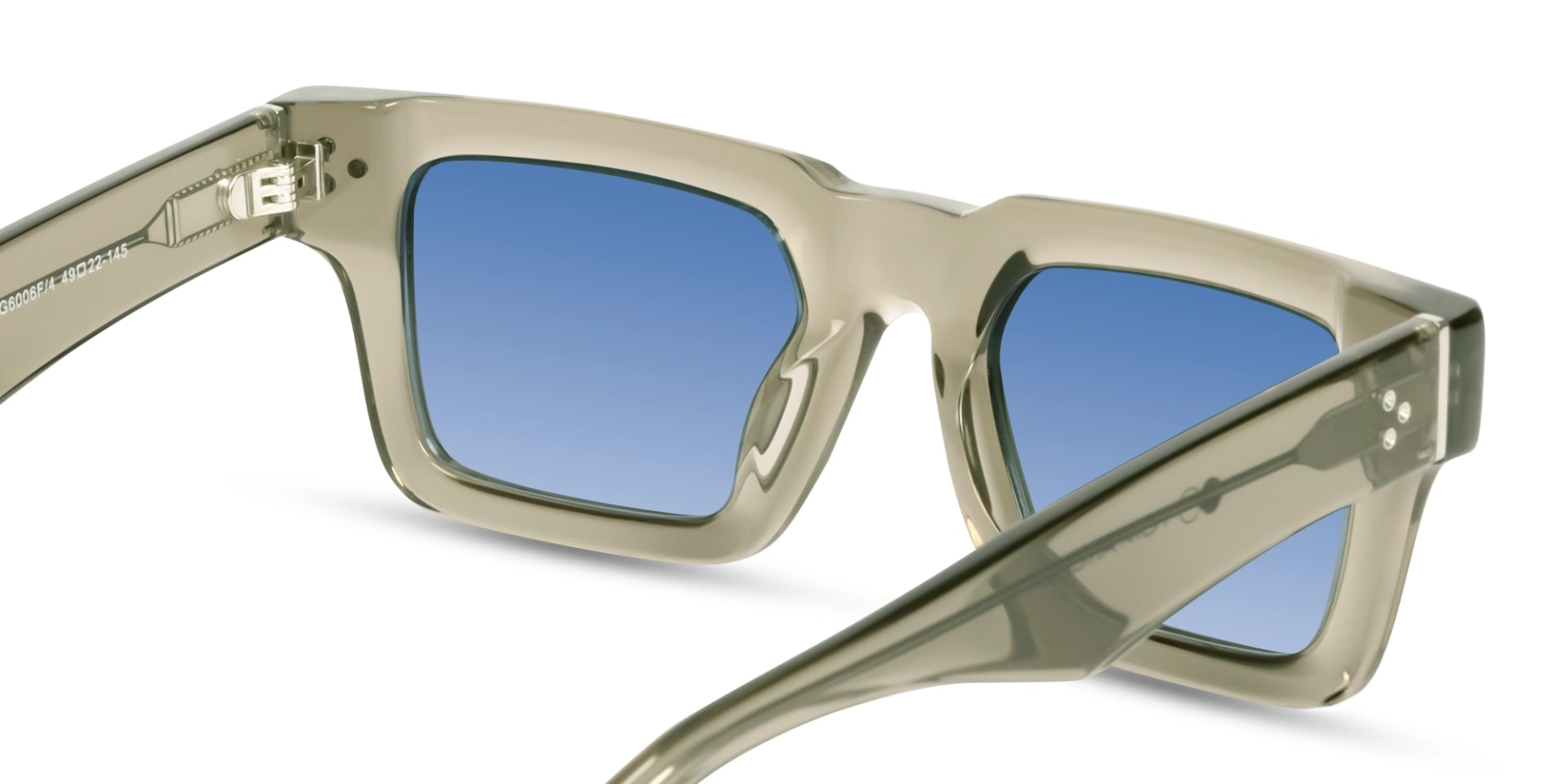 Thick Crystal Clary Sage Square Full Rim Sunglasses 4