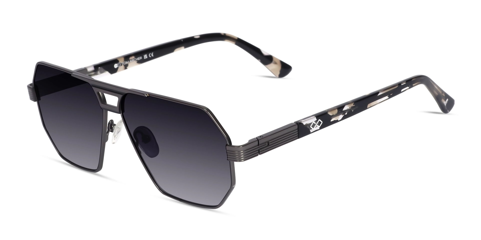 Gradient Flat Top Double Bridge Sunglasses 3