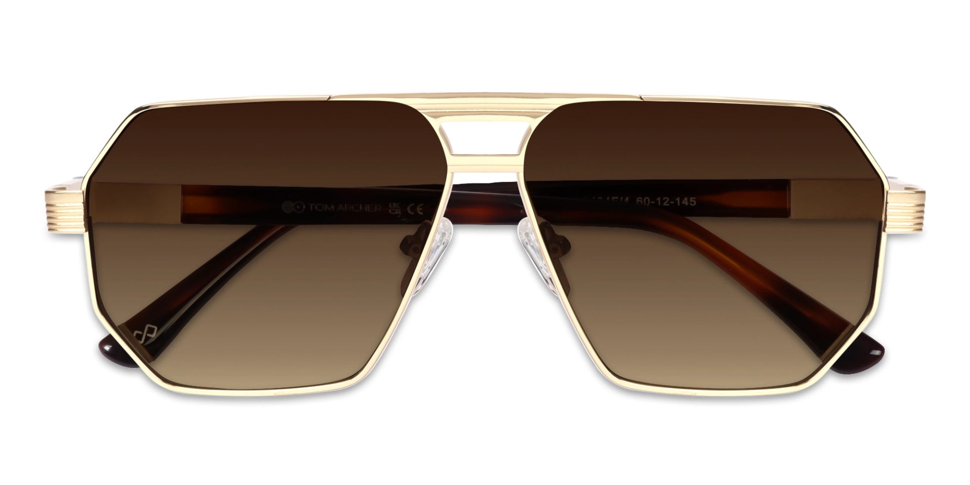Gold Metal Full Rim Pilot Sunglasses 6