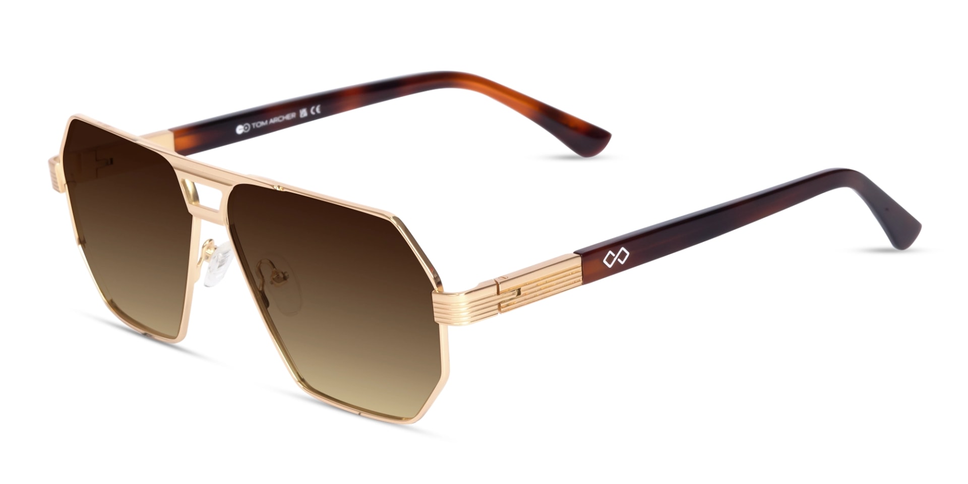Gold Metal Full Rim Pilot Sunglasses 3