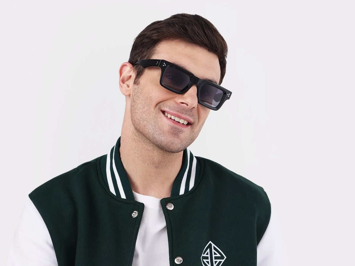 Thick Black Square Acetate Sunglasses 41