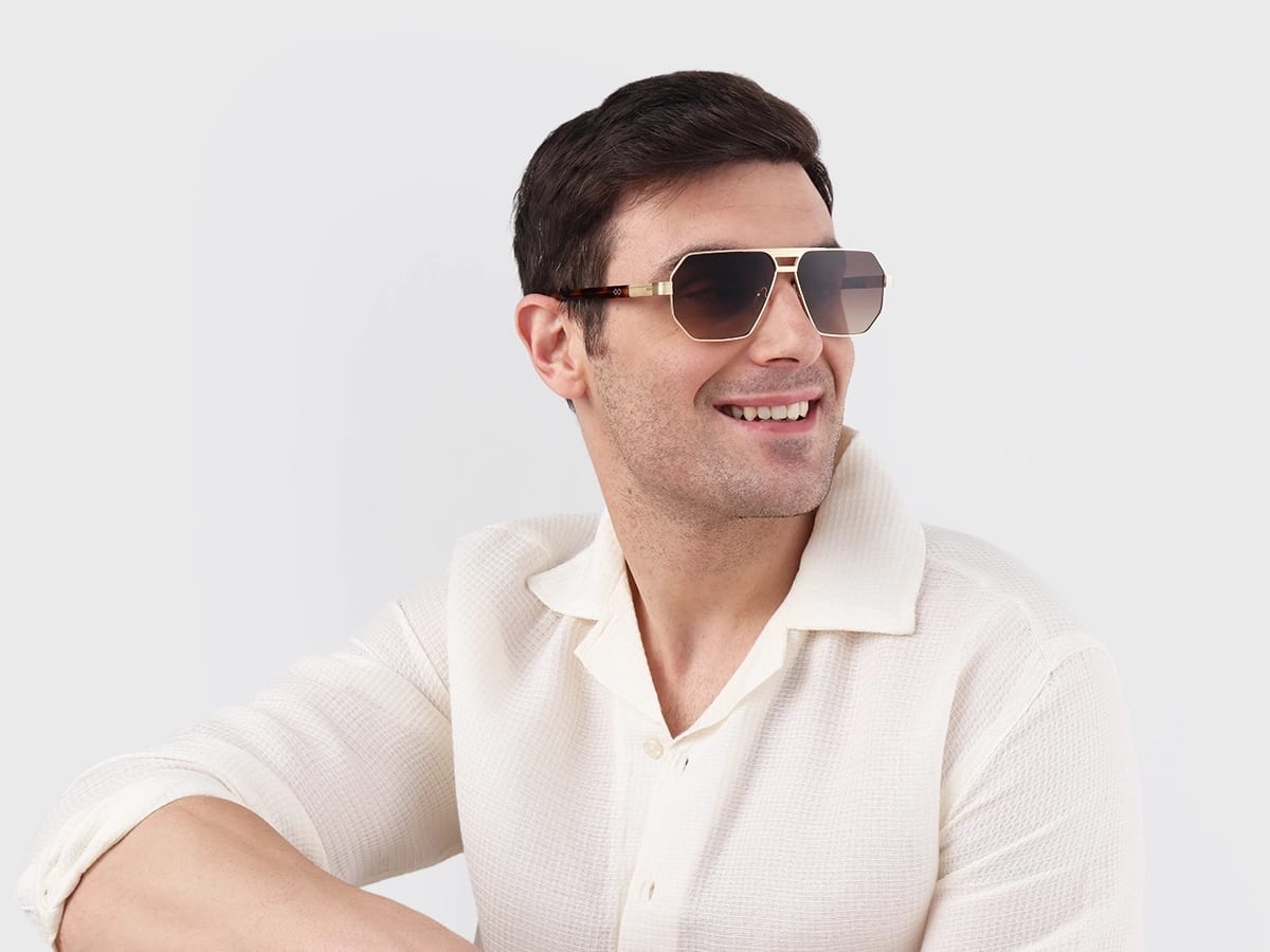 Gold Metal Full Rim Pilot Sunglasses  43