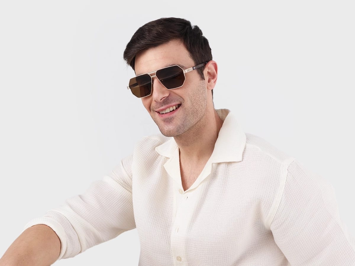 Gold Metal Full Rim Pilot Sunglasses 41
