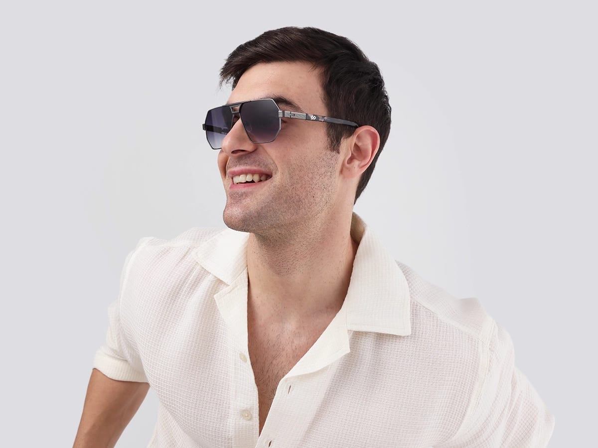 Gradient Flat Top Double Bridge Sunglasses 42