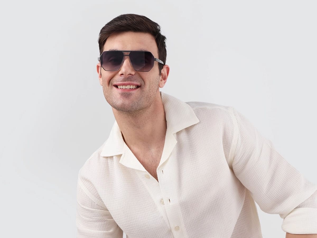 Gradient Flat Top Double Bridge Sunglasses 41