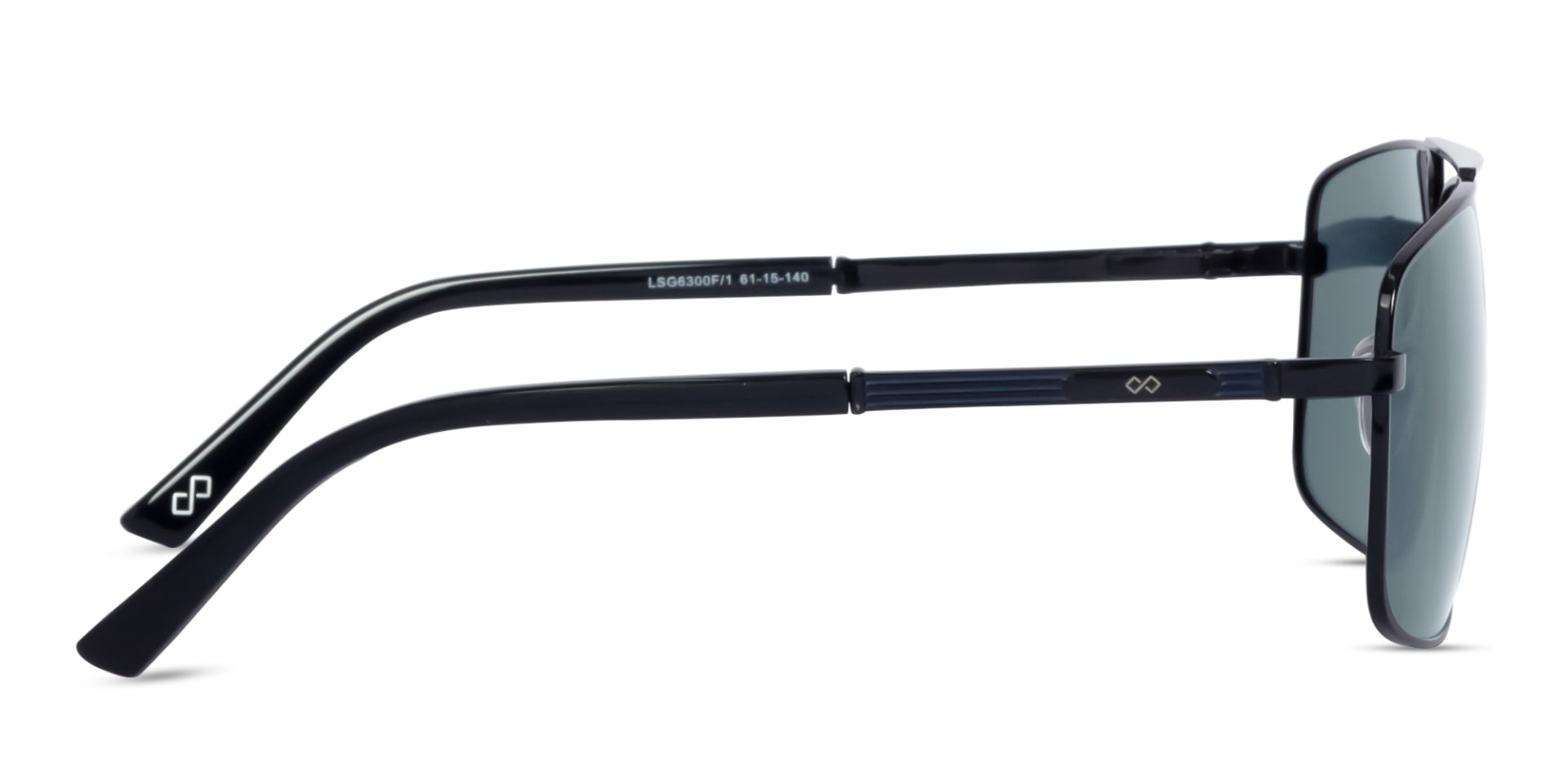Square Black Pilot Double Bridge Sunglasses 4