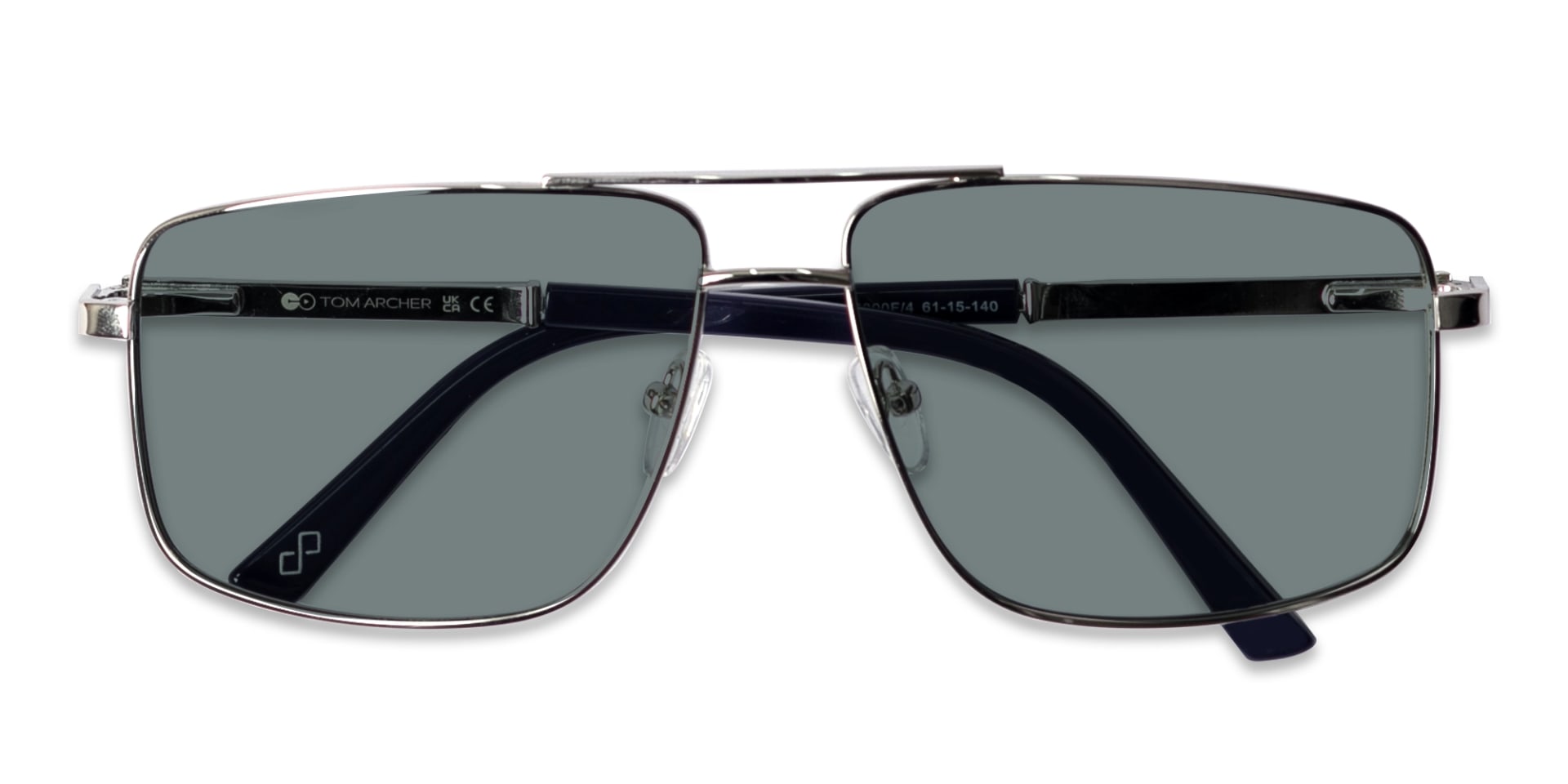 Silver Square Pilot Double Bridge Sunglasses 6