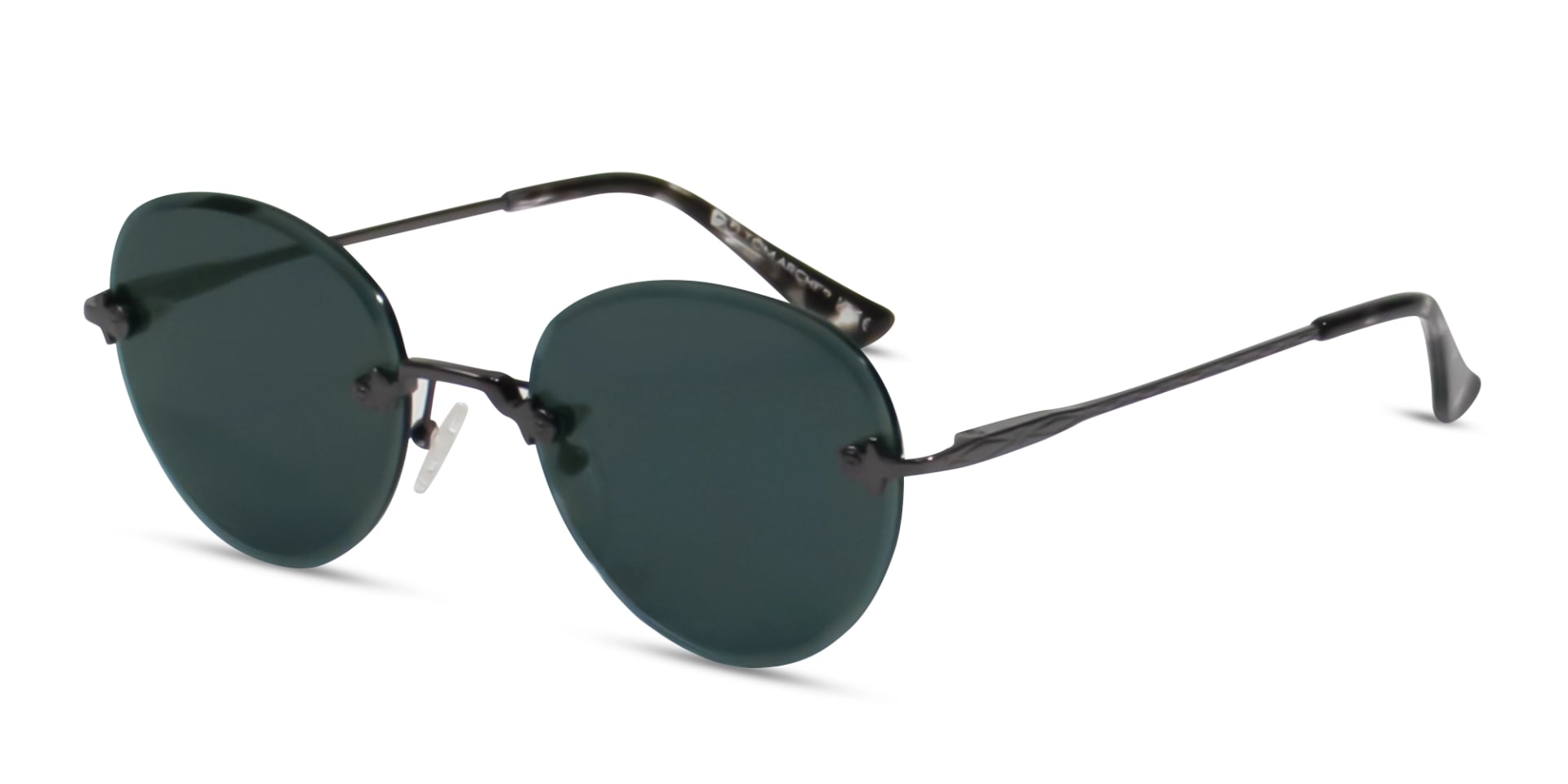 Black & Marble Round Rimless Sunglasses 3