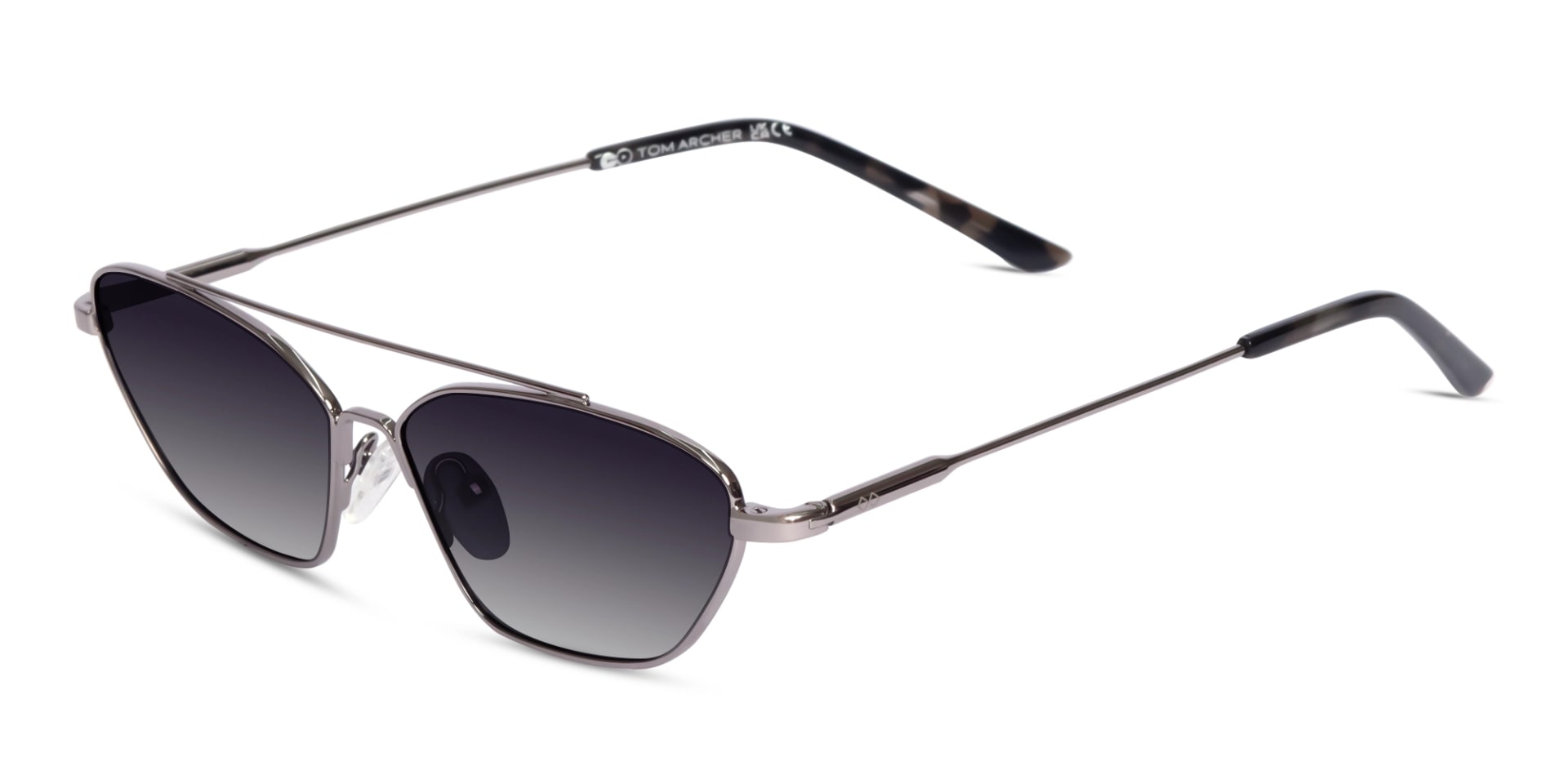 Silver Rectangle Geometric Full-Rim Sunglasses 3