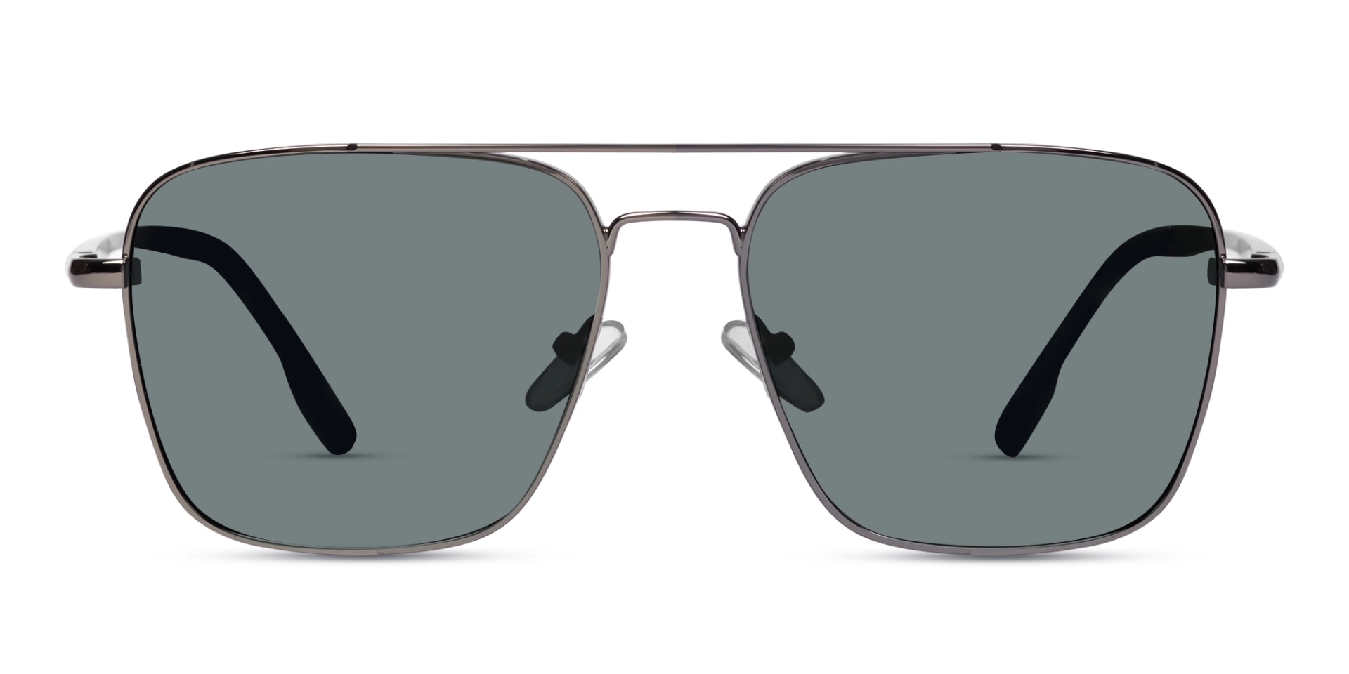 Gunmetal Double Bridge Pilot Sunglasses 1