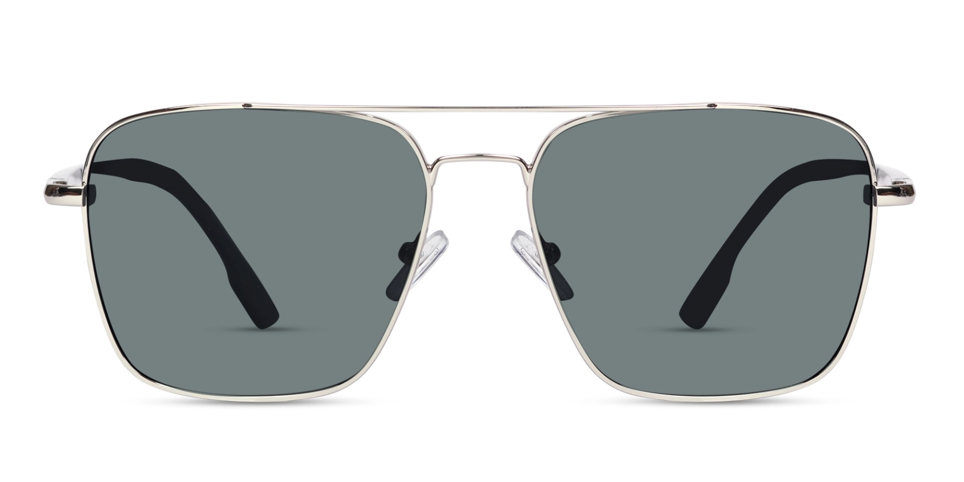 Silver Metal Double Bridge Pilot Sunglasses 1
