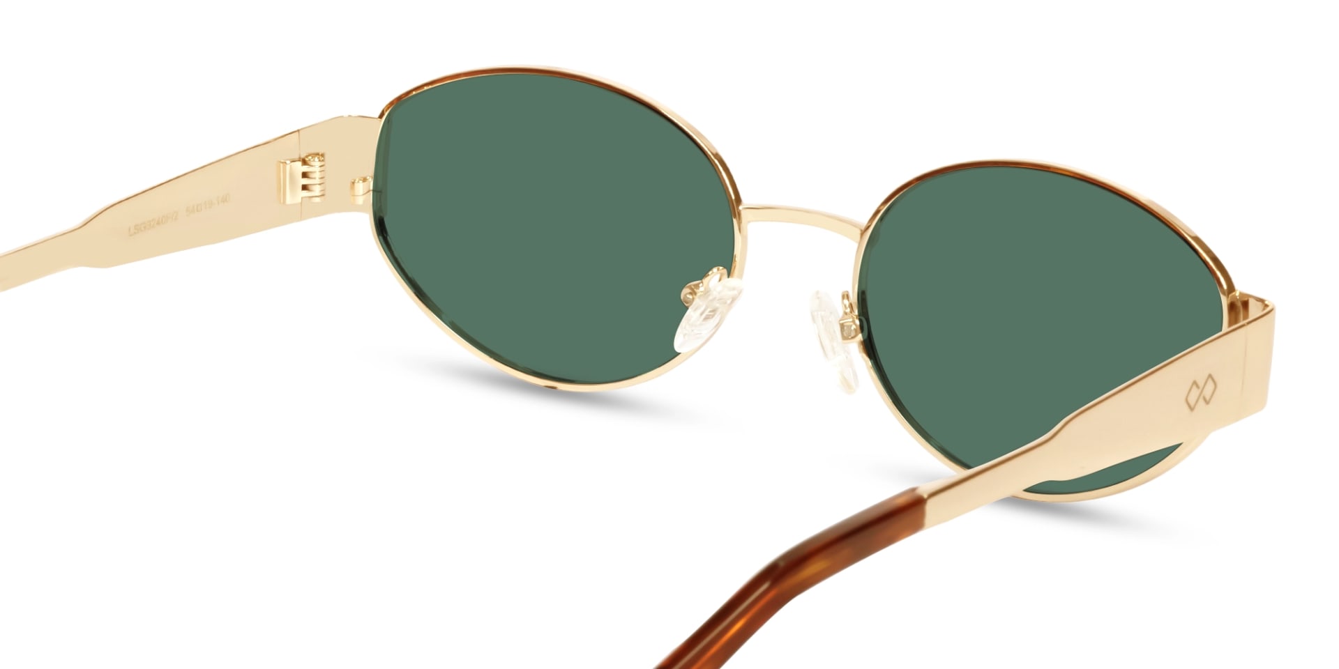 Champagne Gold Metal Oval Full Rim Sunglasses 5