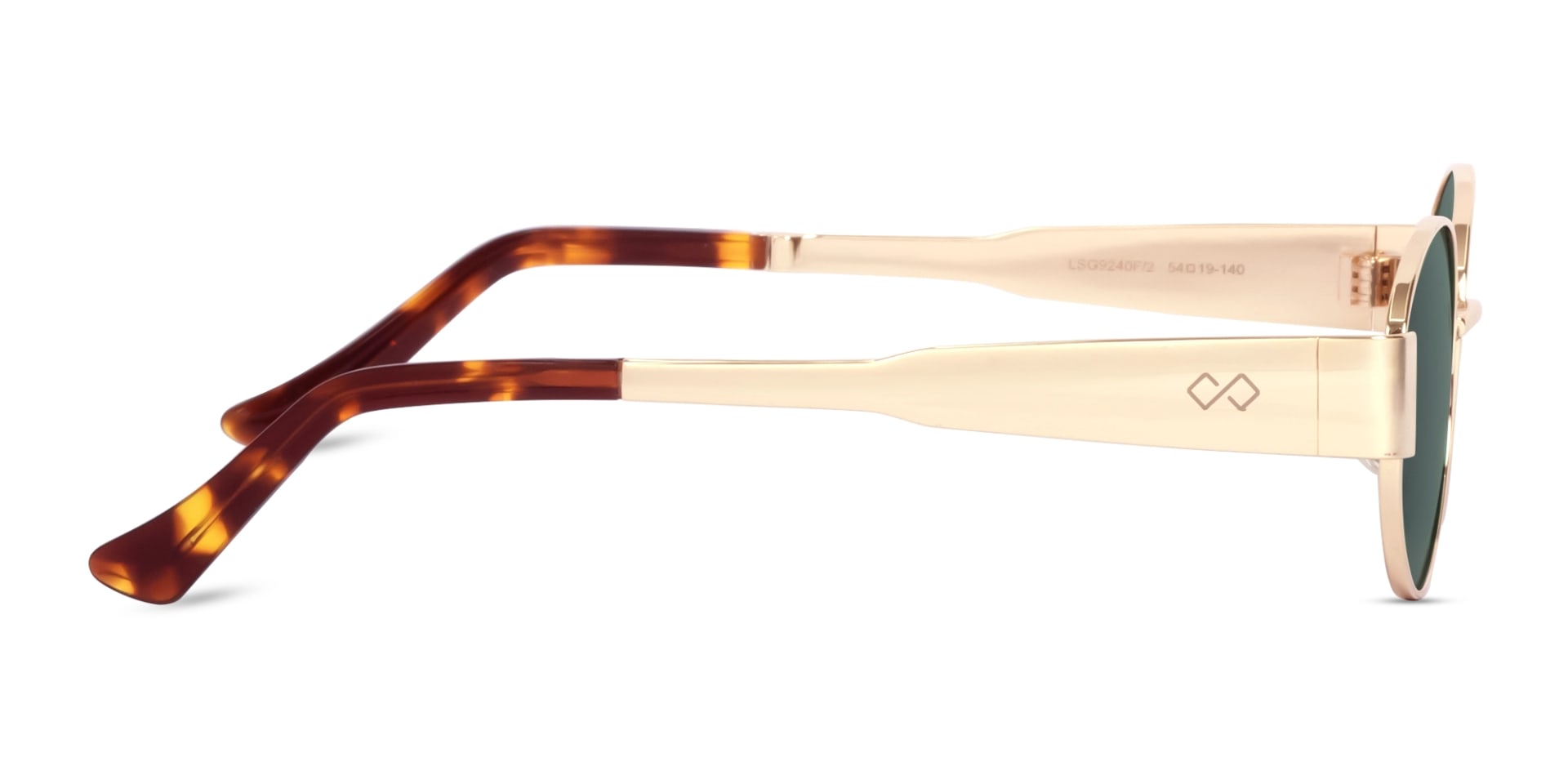 Champagne Gold Metal Oval Full Rim Sunglasses 4