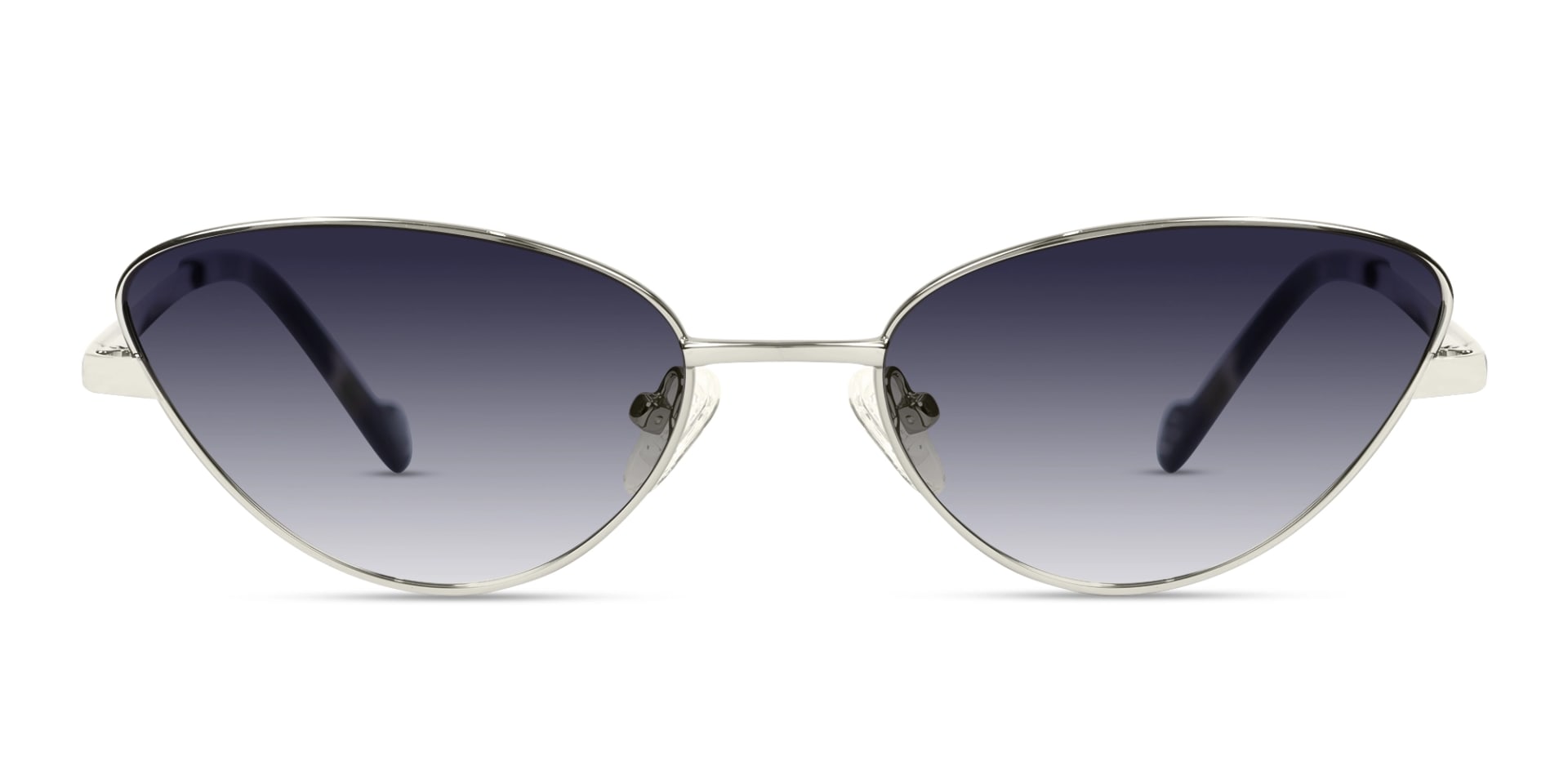 Silver Metal Full-Rim Cat-Eye Sunglasses 1