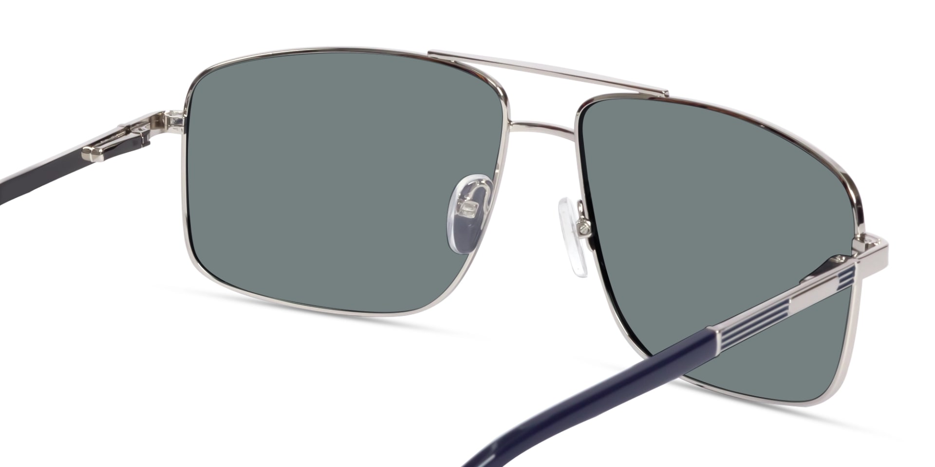 Silver Square Pilot Double Bridge Sunglasses 5