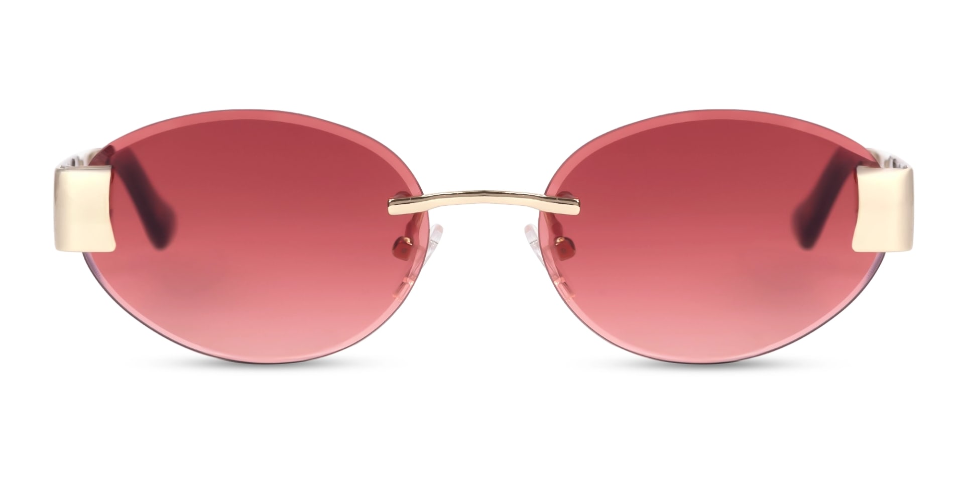 Oval Champange Gold Rimless Sunglasses-1
