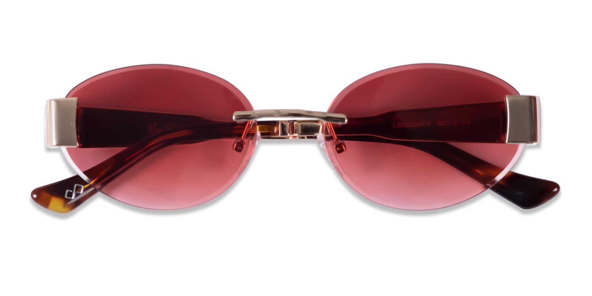 Oval Champange Gold Rimless Sunglasses-6