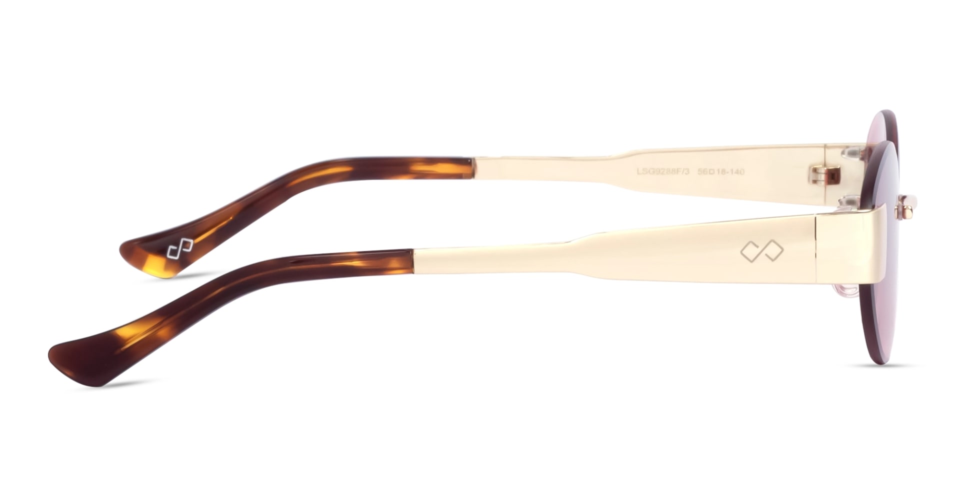 Oval Champange Gold Rimless Sunglasses-4