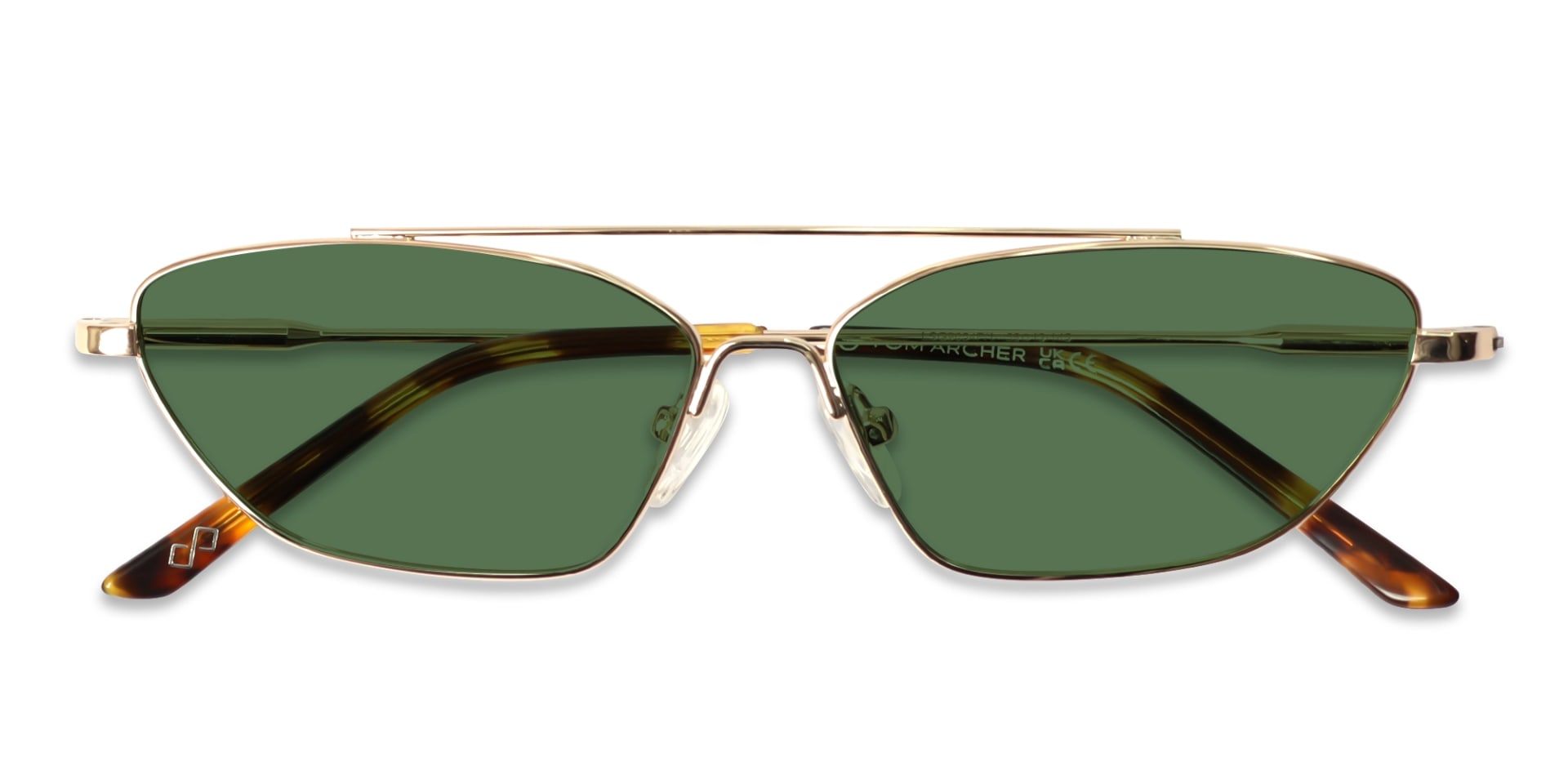 Matte Polished Gold Oval Metal Sunglasses 6