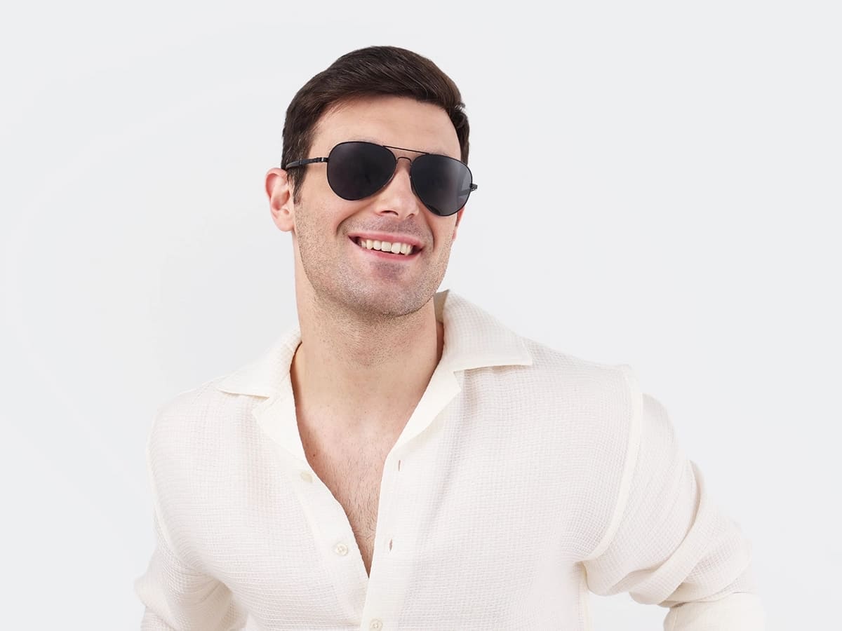 Black Lightweight Metal Pilot Sunglasses 41