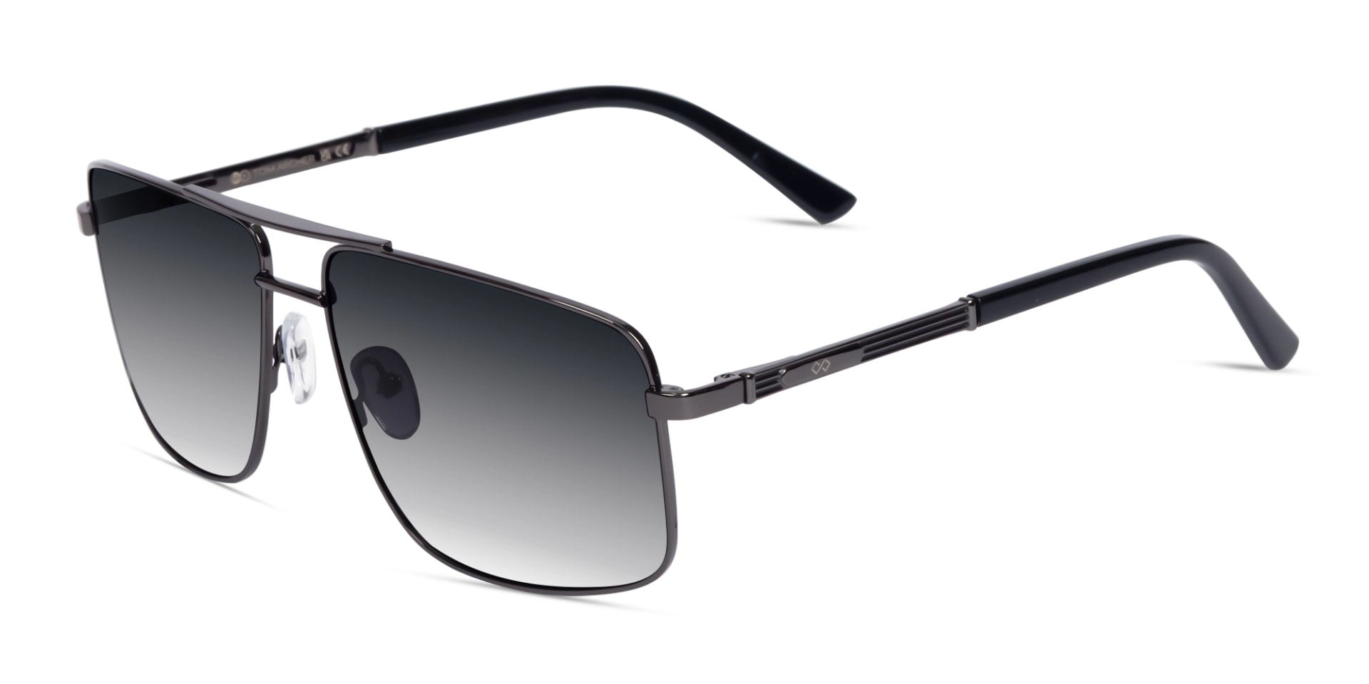 Gunmetal Pilot Double Bridge Sunglasses 3