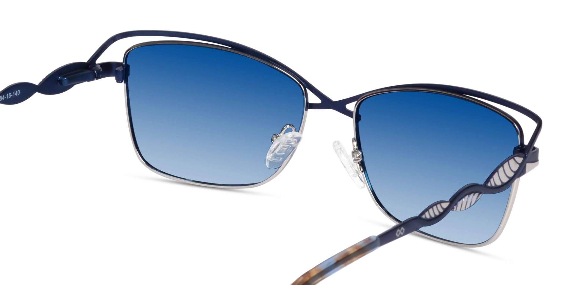 Matte Azure Blue & Silver Cat-eye Sunglasses 5