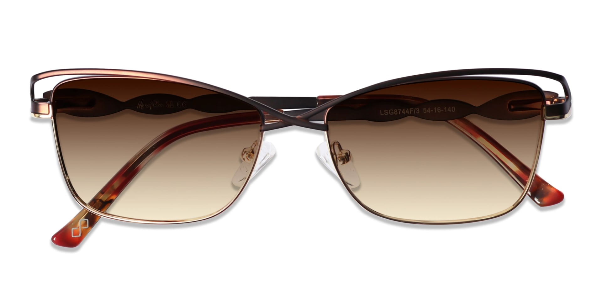 Matte Bronze & Gold Cat-Eye Sunglasses 6