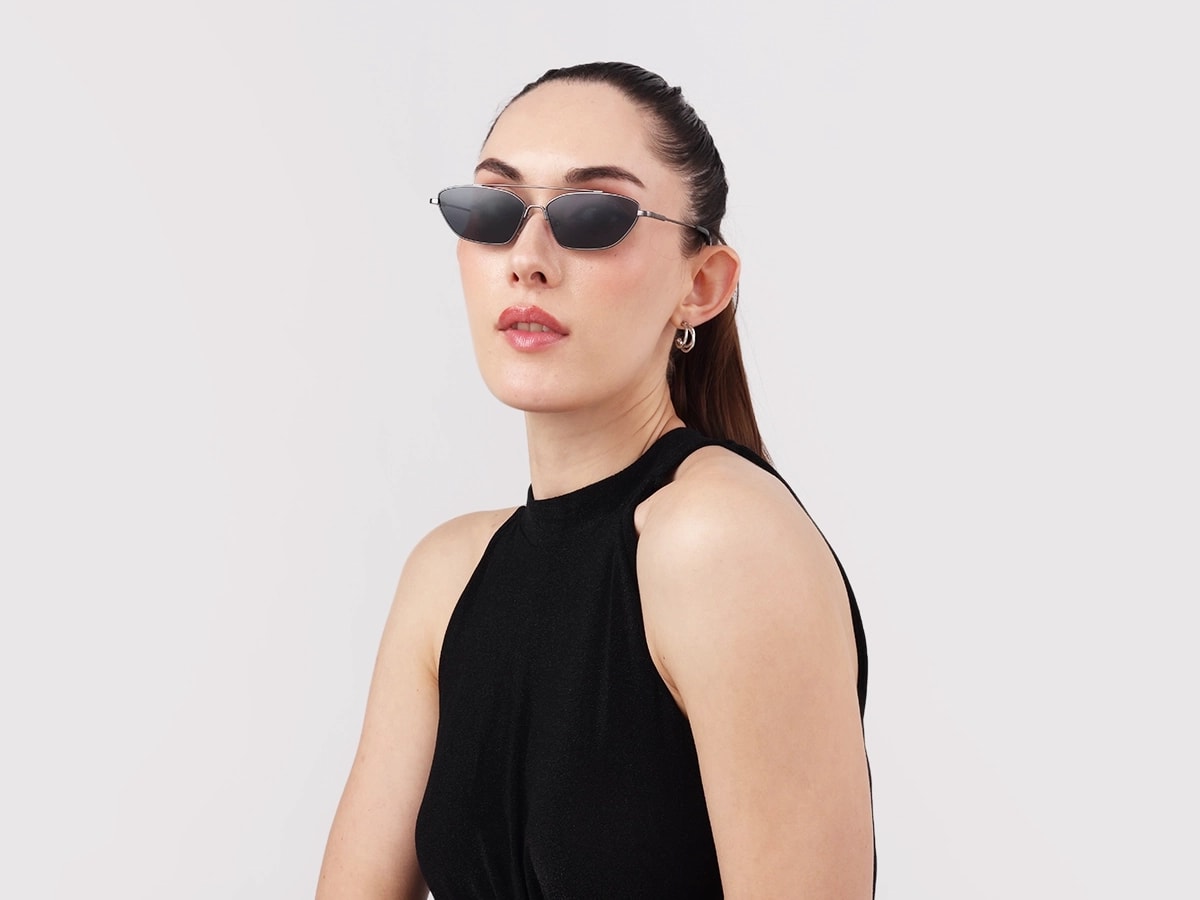 Gold Rectangle Geometric Full-Rim Sunglasses  51