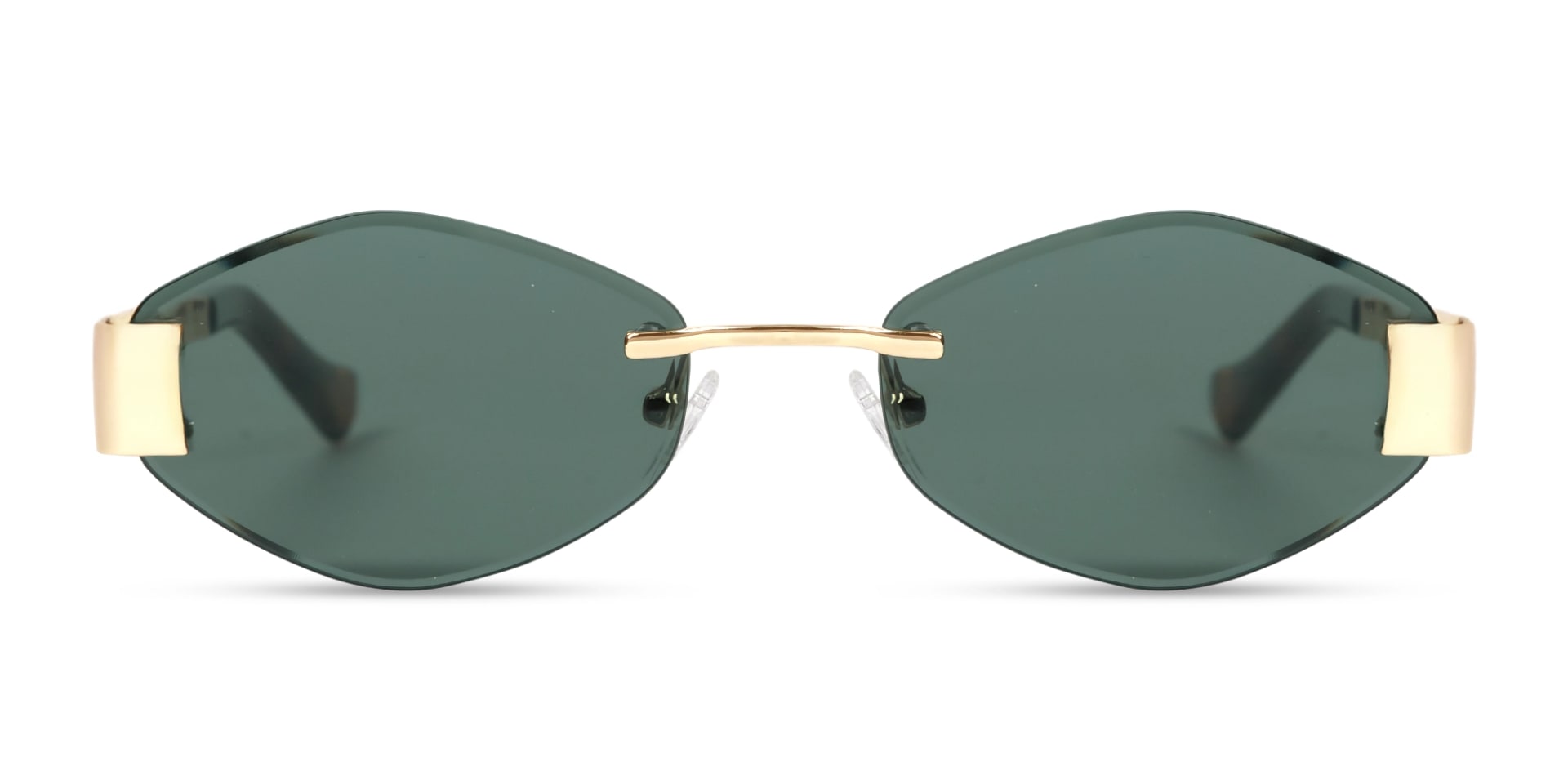 Champagne Gold Metal Rimless Sunglasses-1