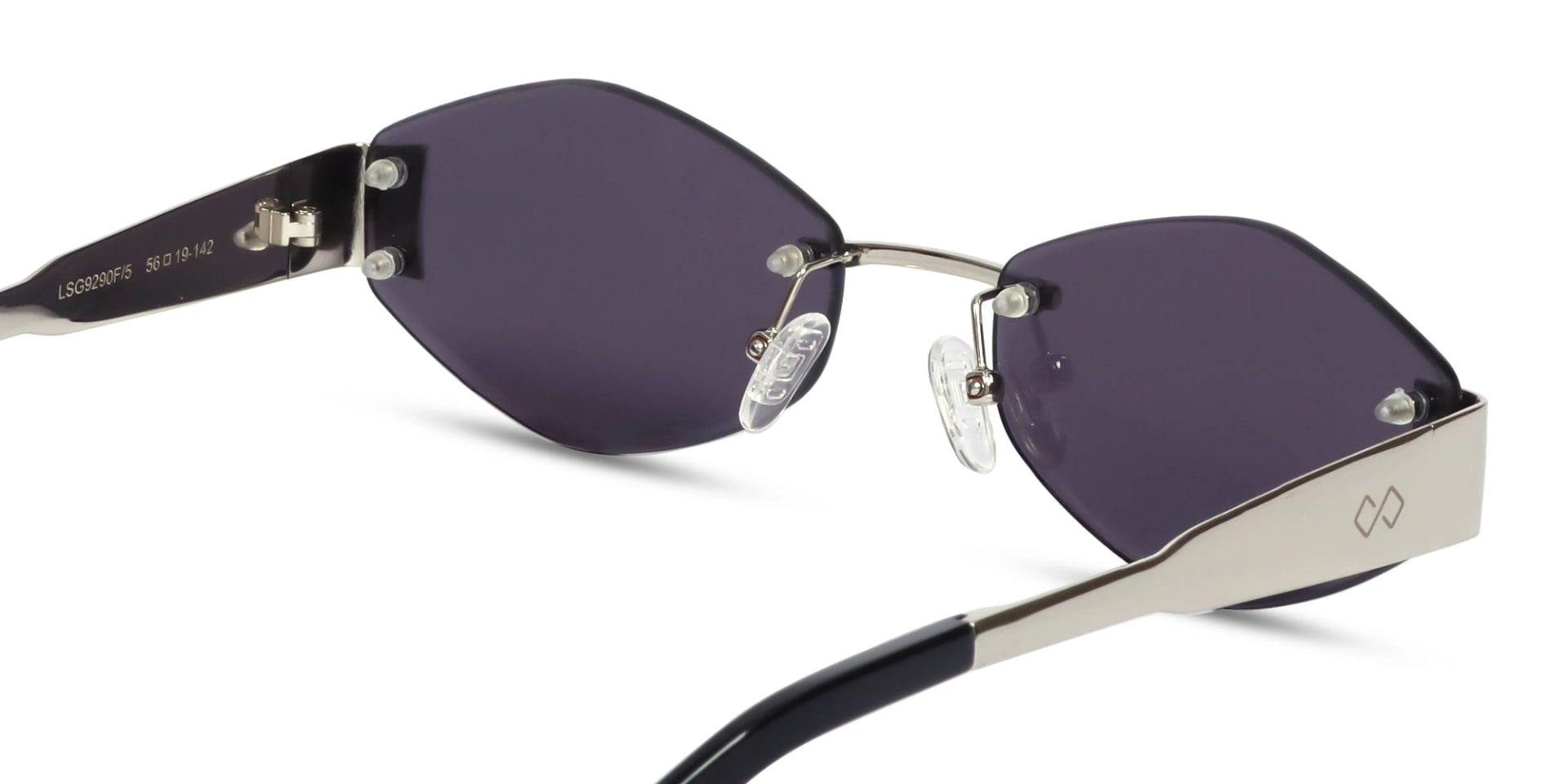 Silver Metal Rimless Sunglasses-5