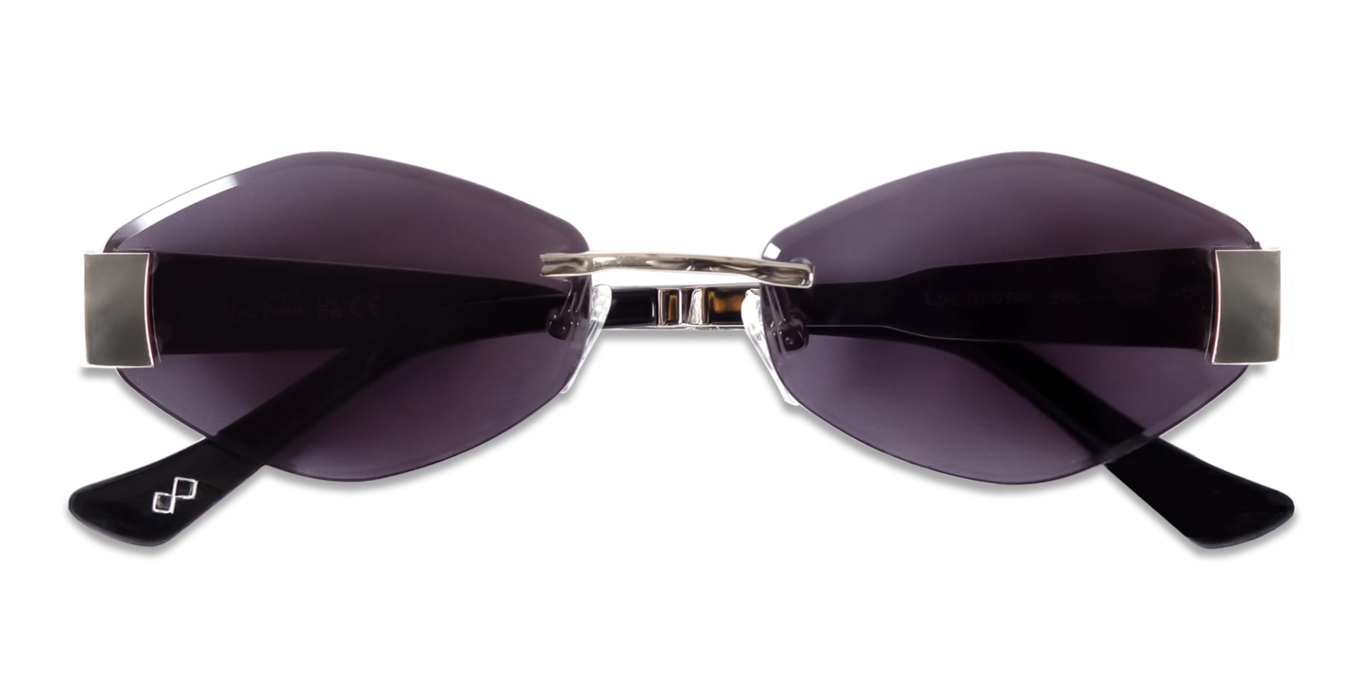 Silver Metal Rimless Sunglasses-6