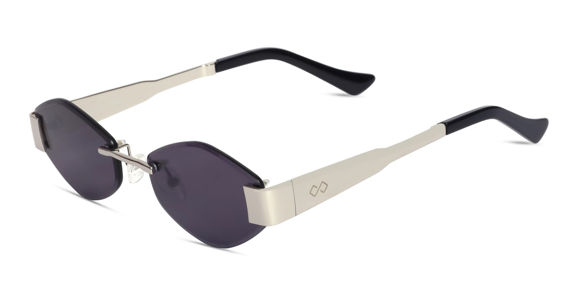 Silver Metal Rimless Sunglasses-3