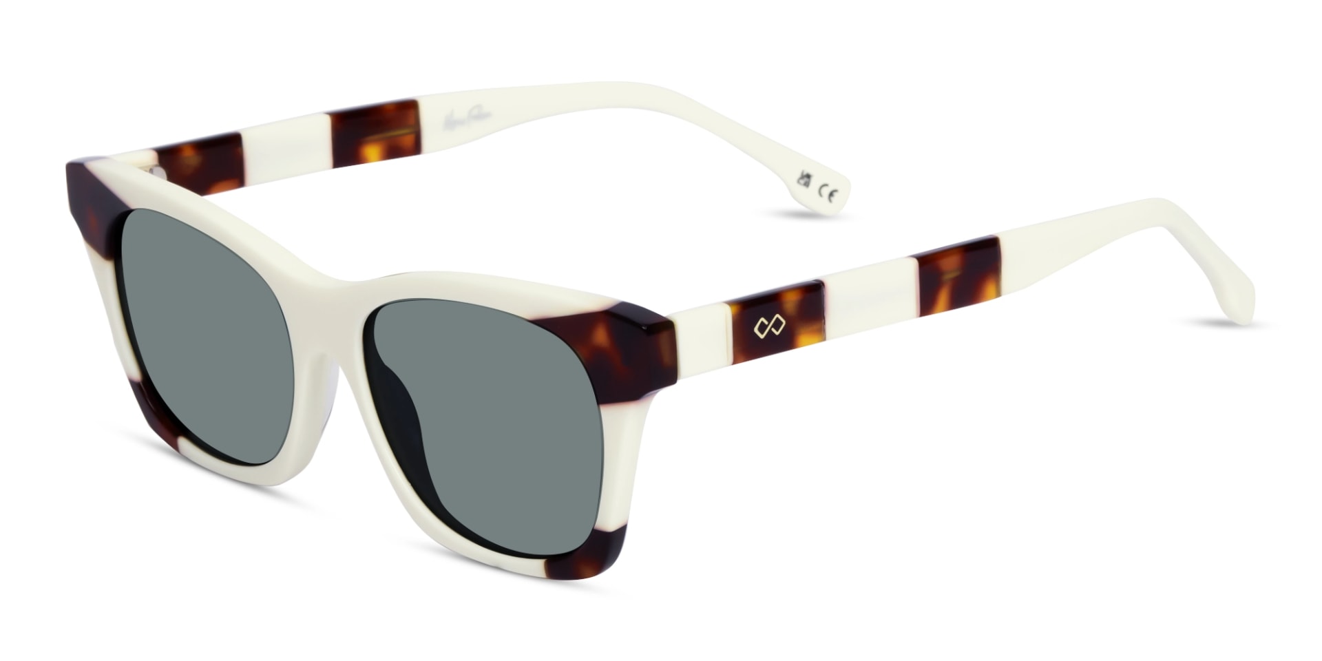 White & Tortoise Square Cat-Eye Sunglasses 3