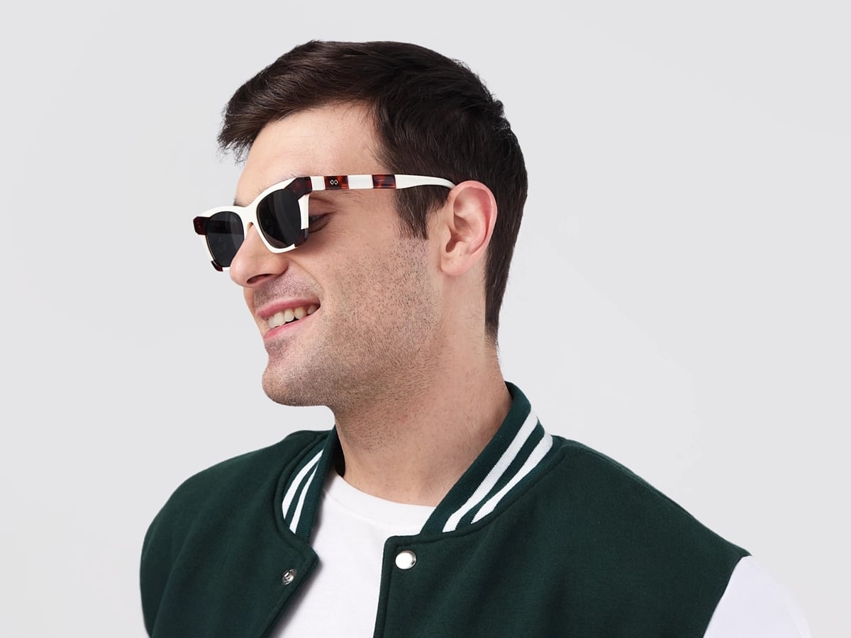 White & Tortoise Square Cat-Eye Sunglasses 42