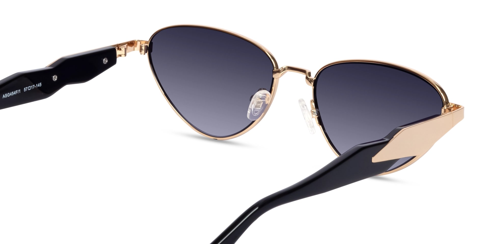 Gold Cat-Eye Sunglasses With Purple Tint-5