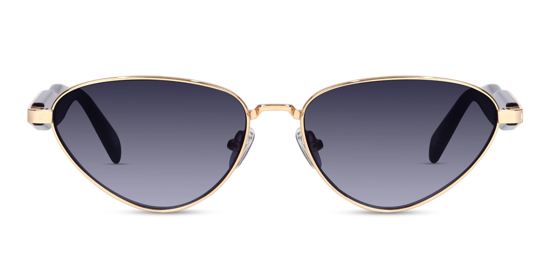 Gold Cat-Eye Sunglasses With Purple Tint-1